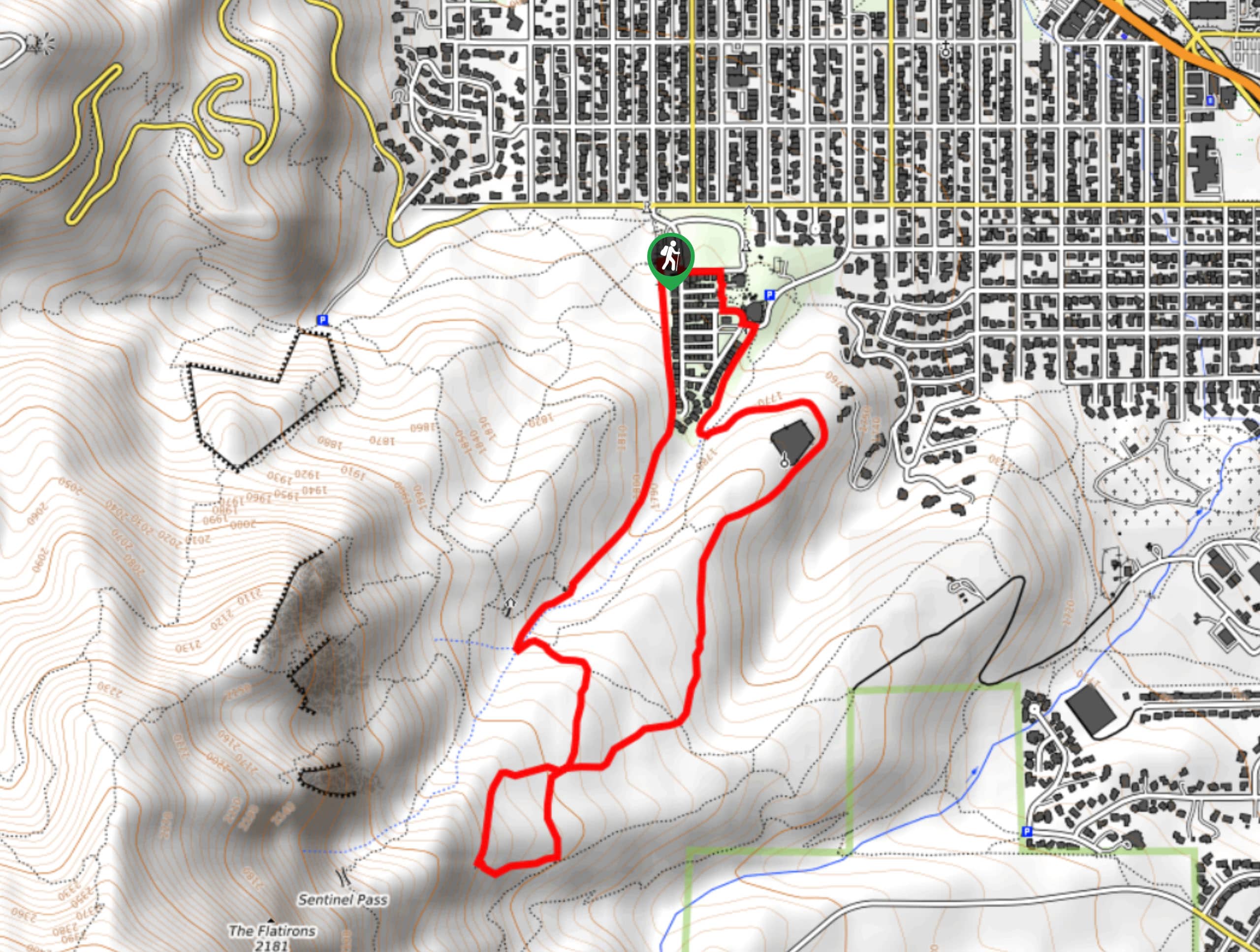 Bluebell, Woods Quarry, and Enchanted Mesa Loop Map