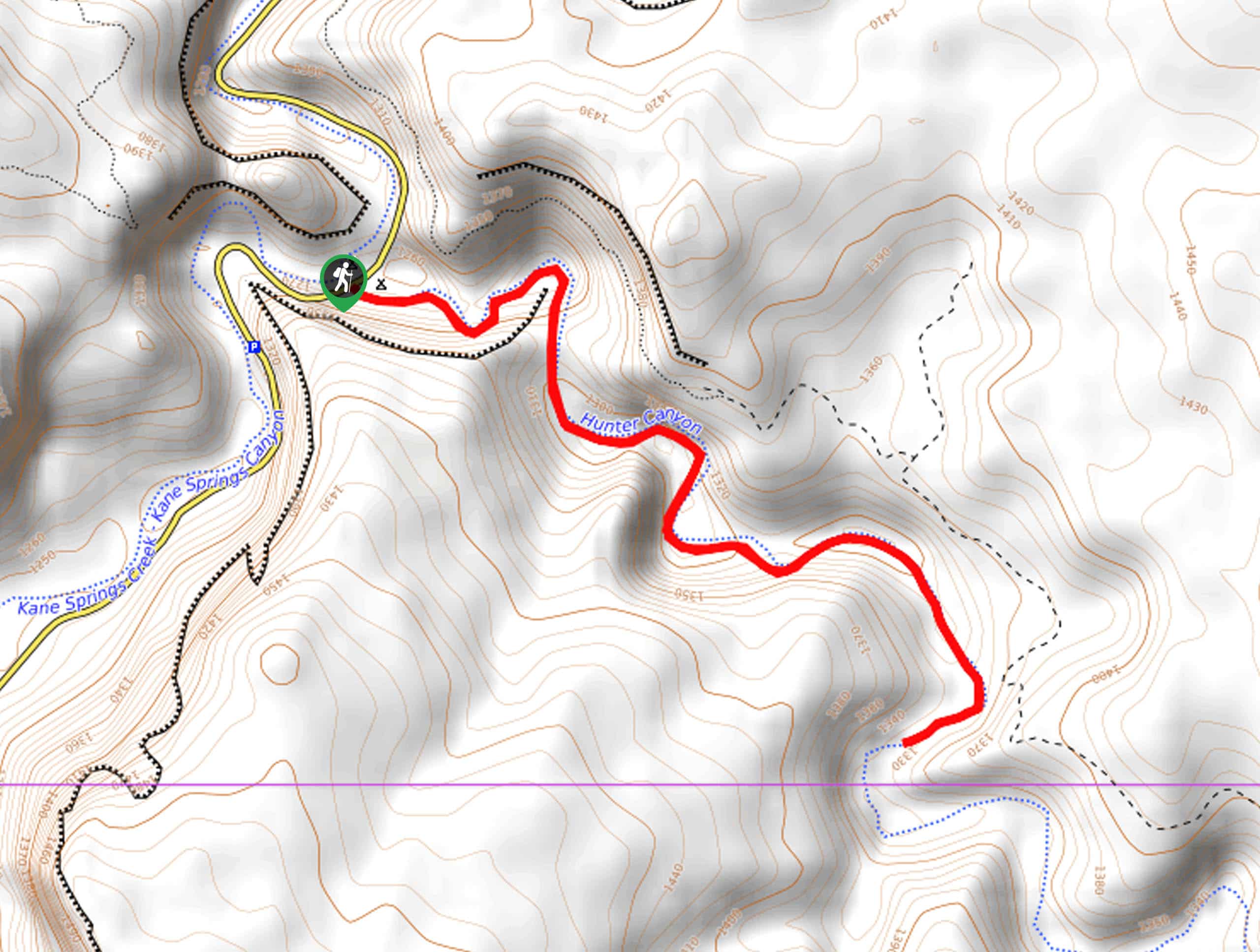 Hunters Canyon Trail Map