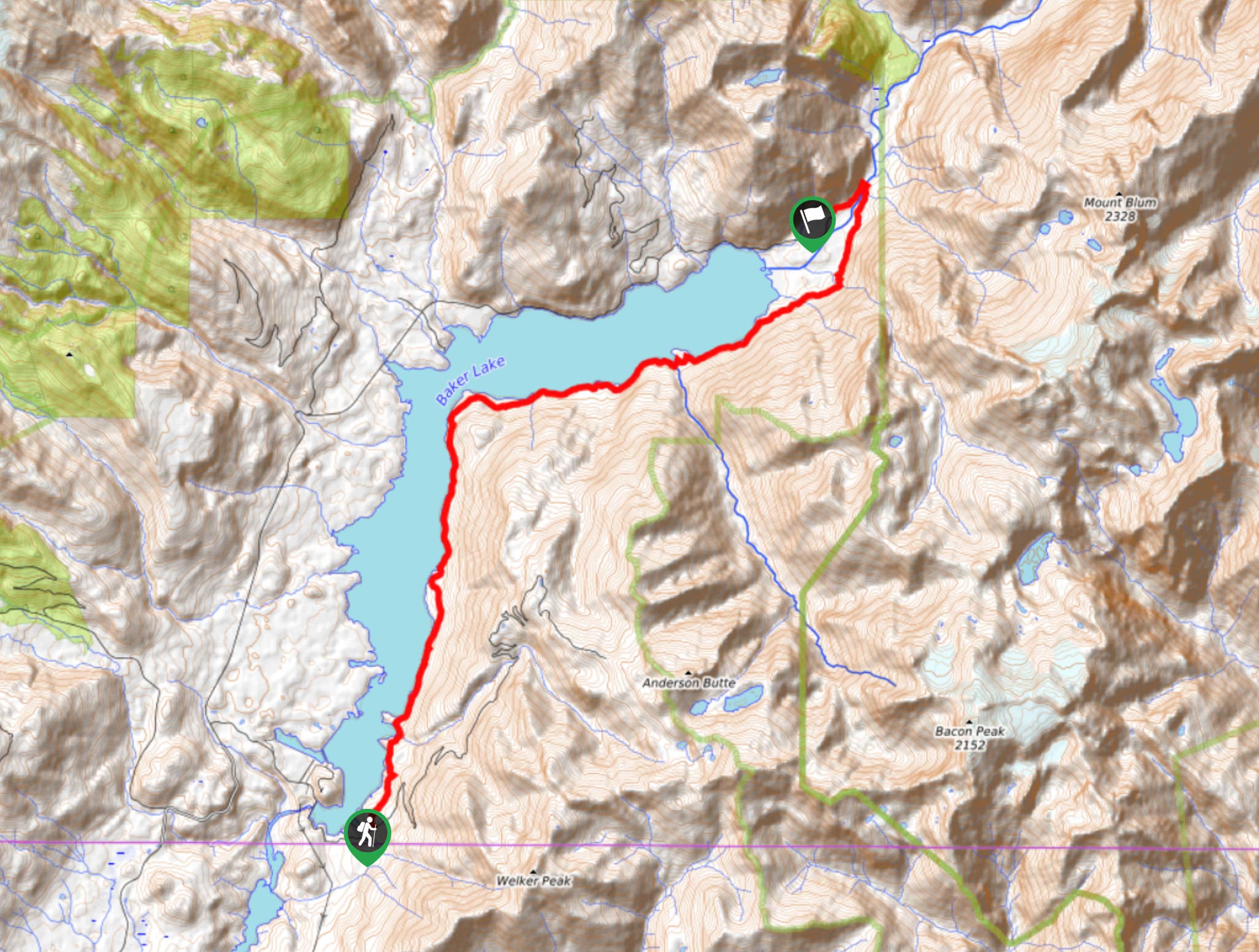 Baker Lake Trail Map