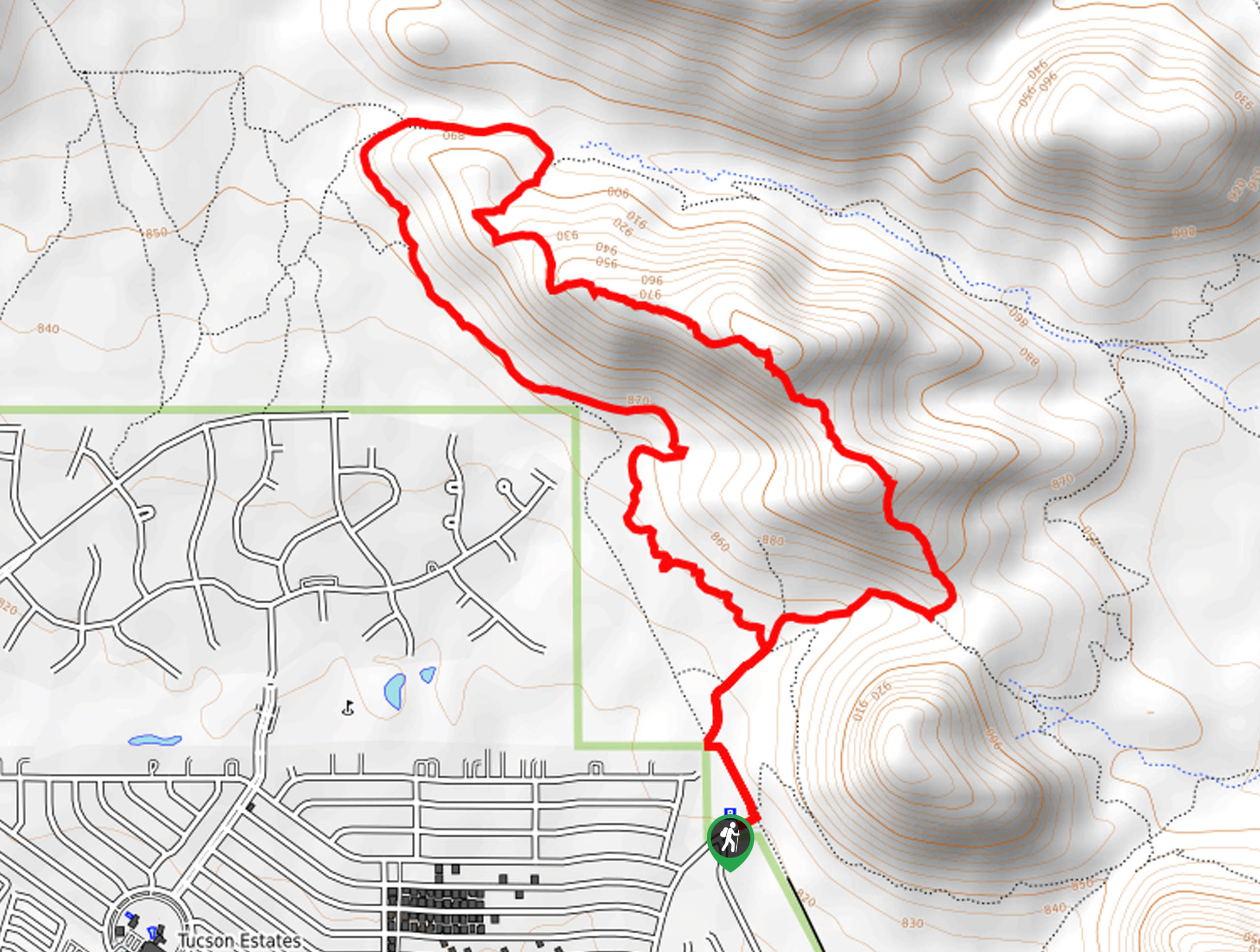 Bobcat Ridge and Starr Pass Hike Map