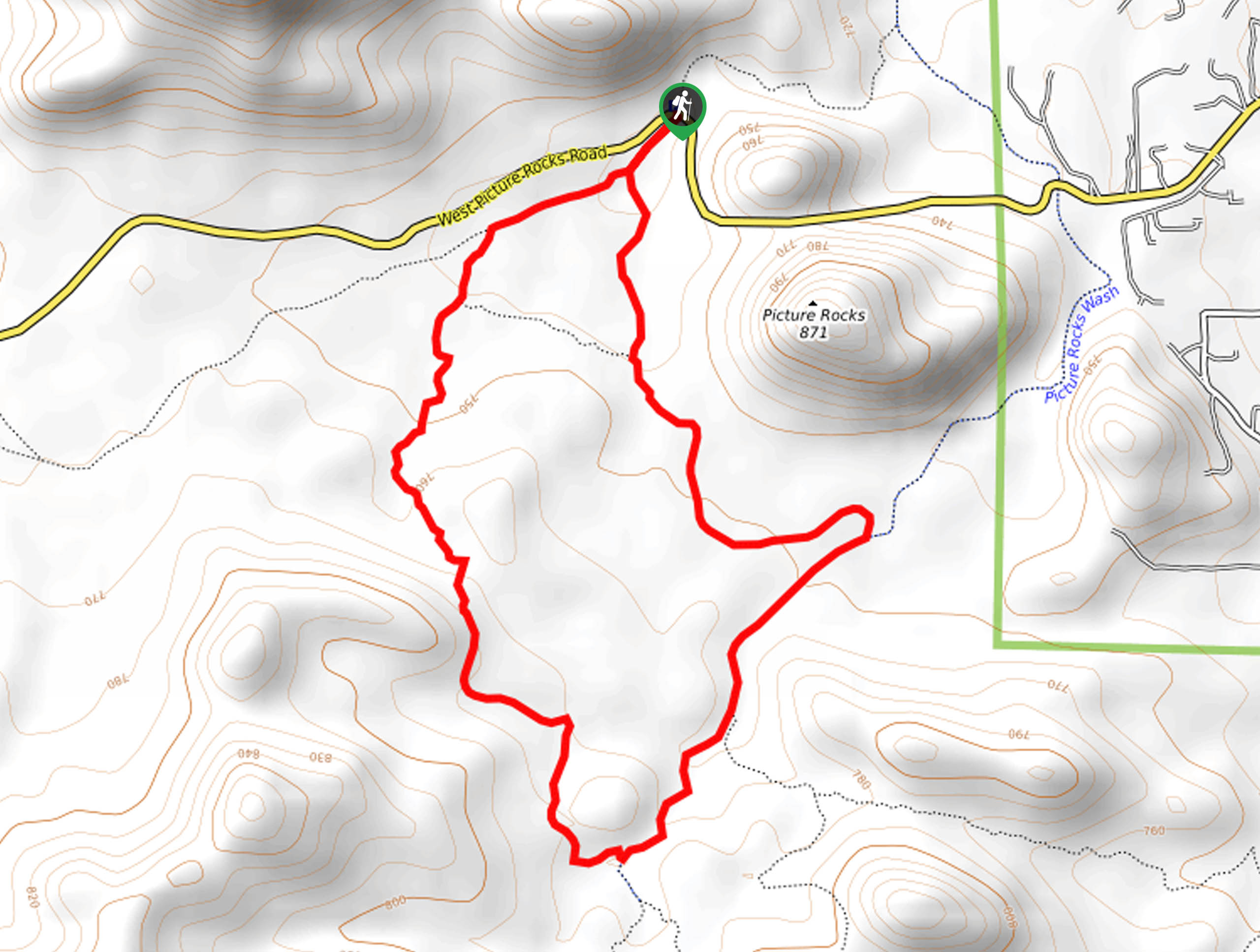 Cam Boh, Picture Rocks, and Ironwood Forest Trail Loop Map