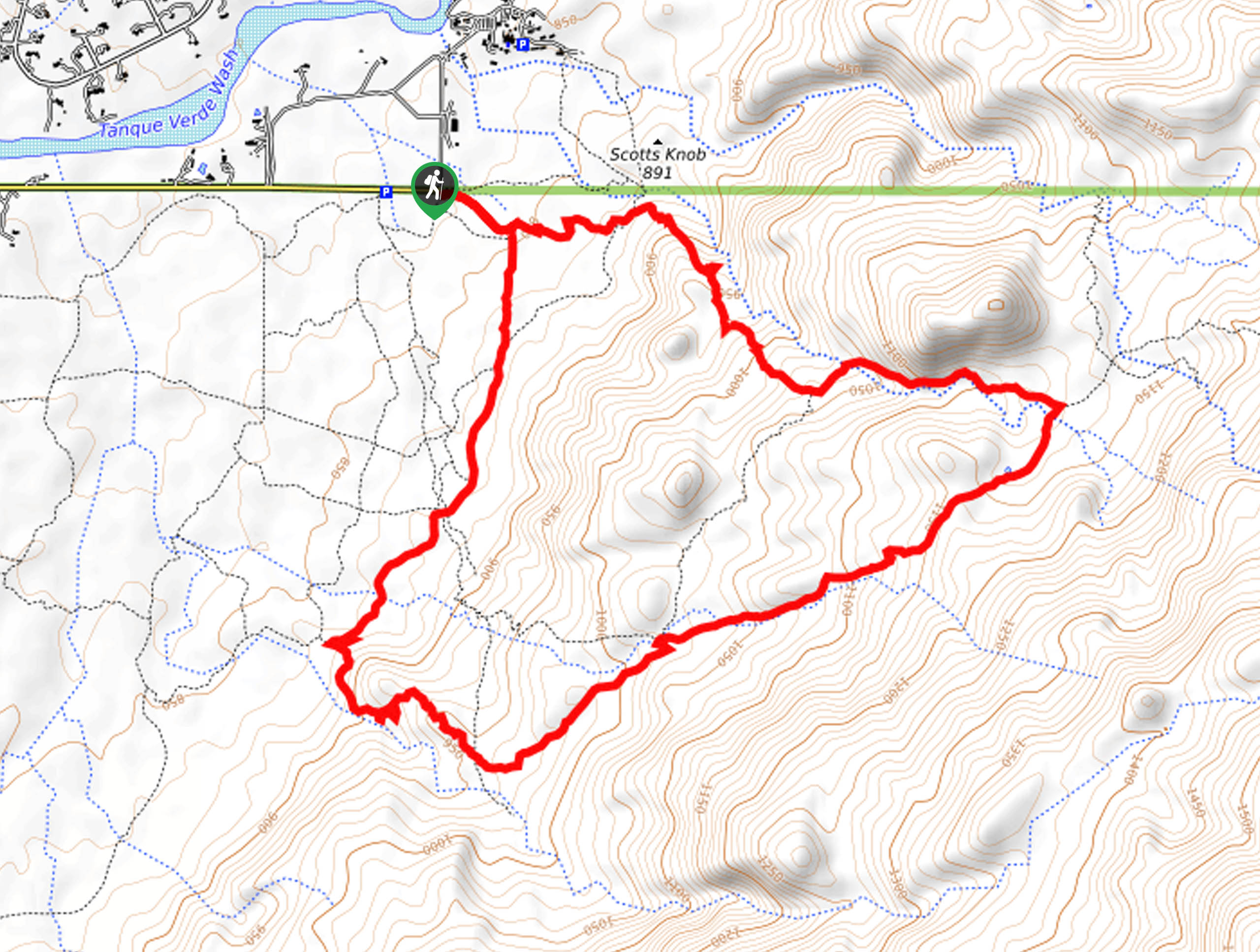 Garwood Dam to Douglas Spring Loop Map