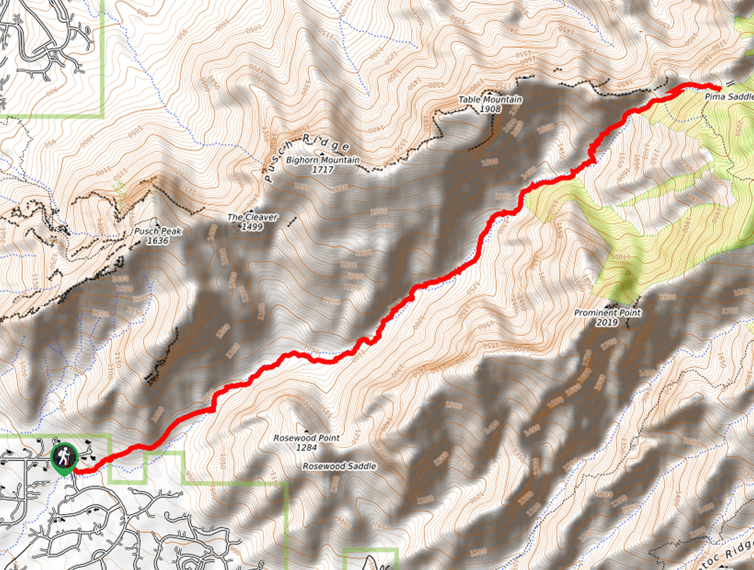 Pima Canyon Trail Map