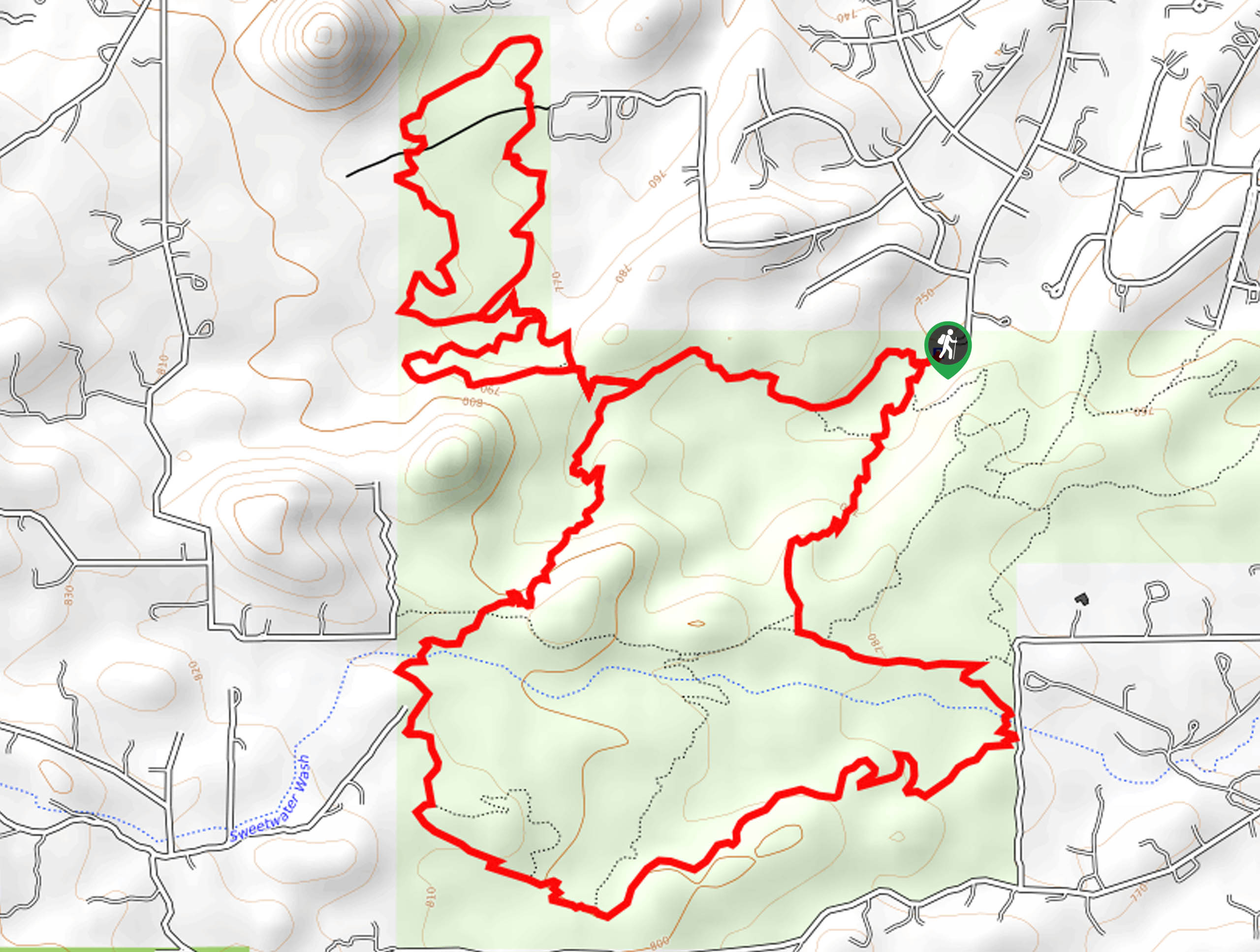 Saguaro Vista, Black Rock, and Oxbow Loop Map