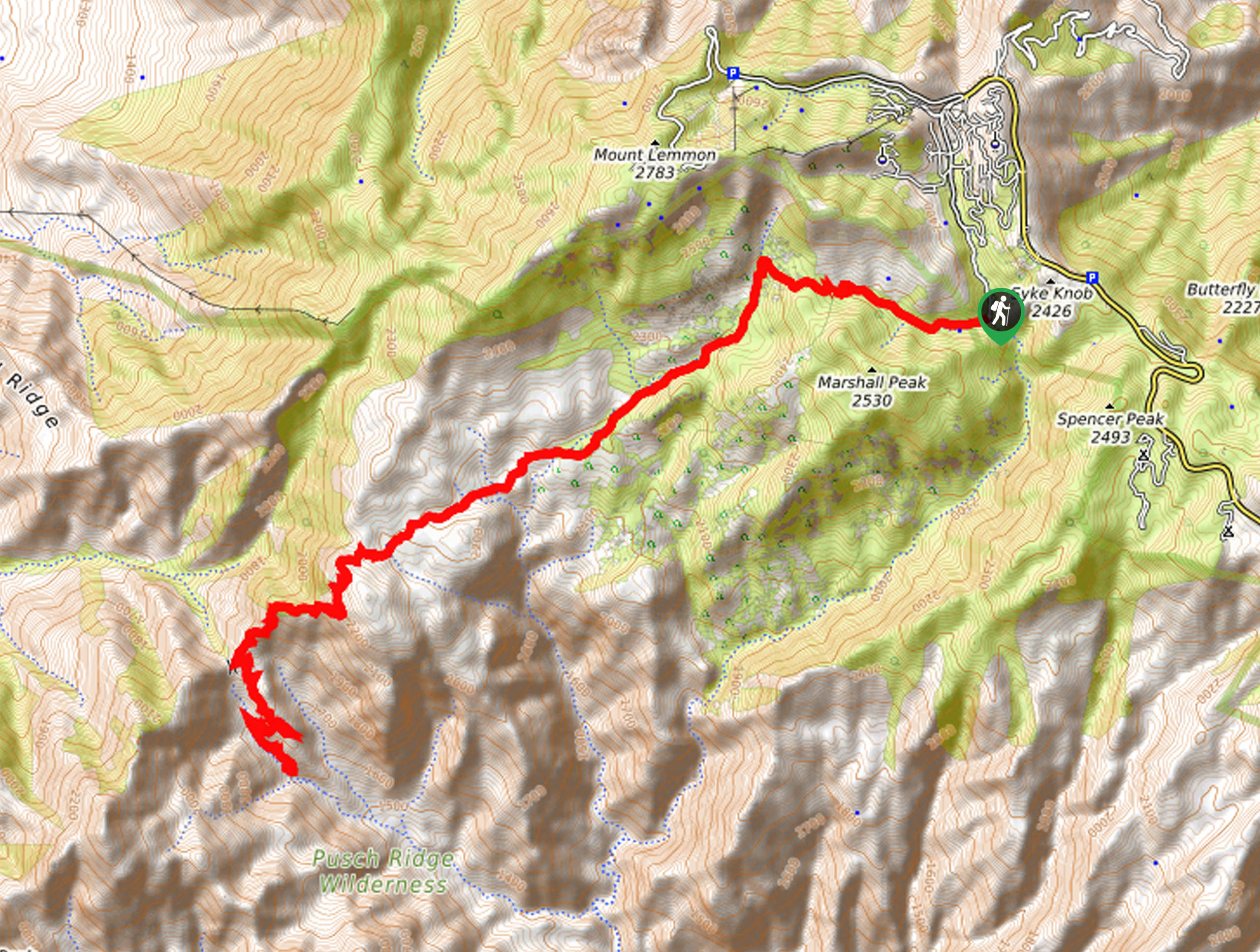Wilderness of Rocks Trail Map