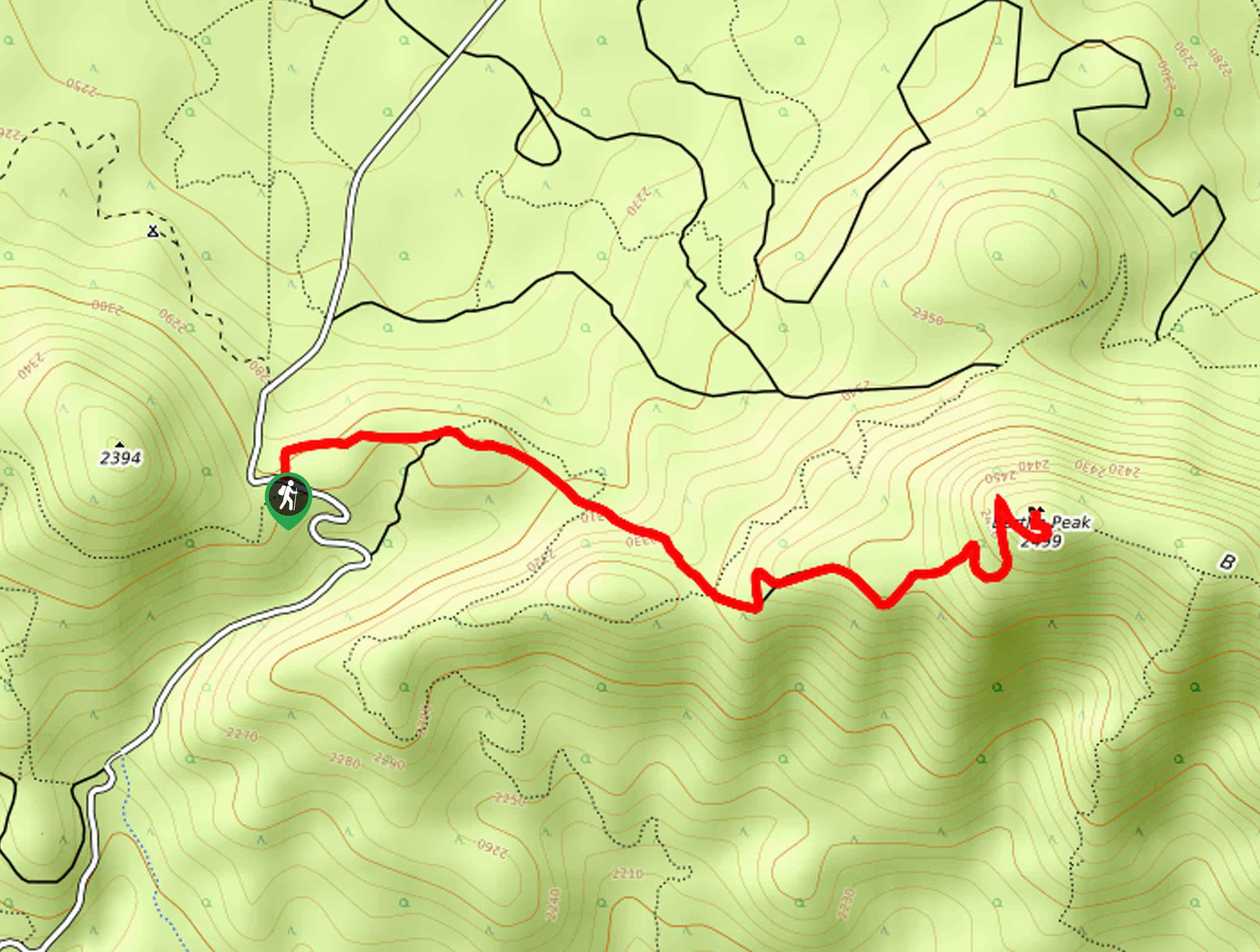 Bertha Peak via Polique Canyon Road Hike Map