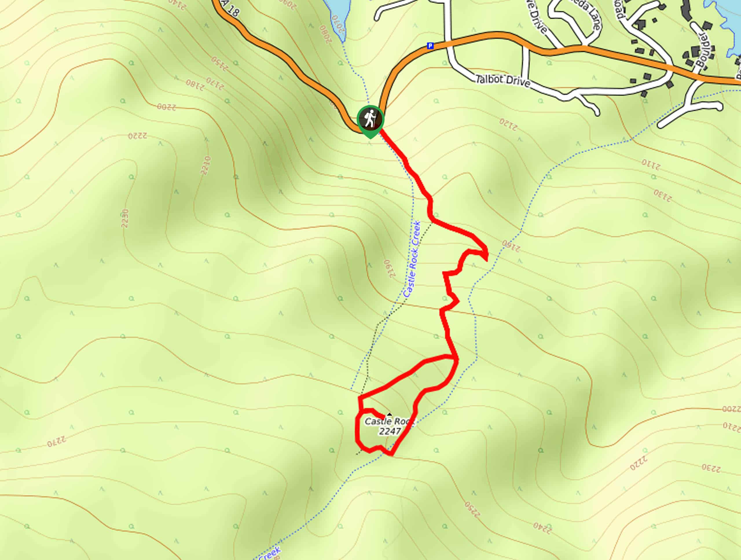 Castle Rock Peak Hike Map