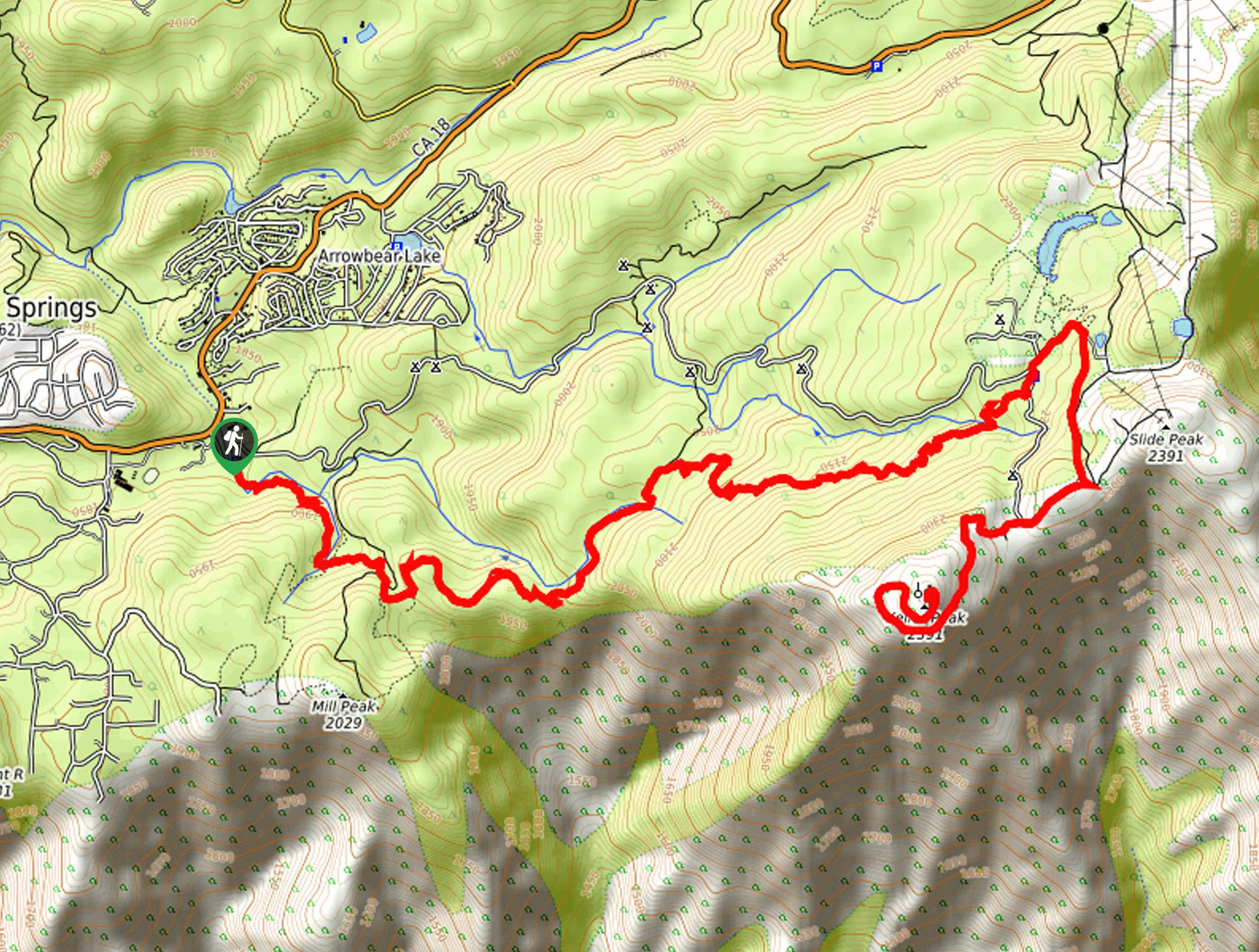 Keller Peak Hike Map