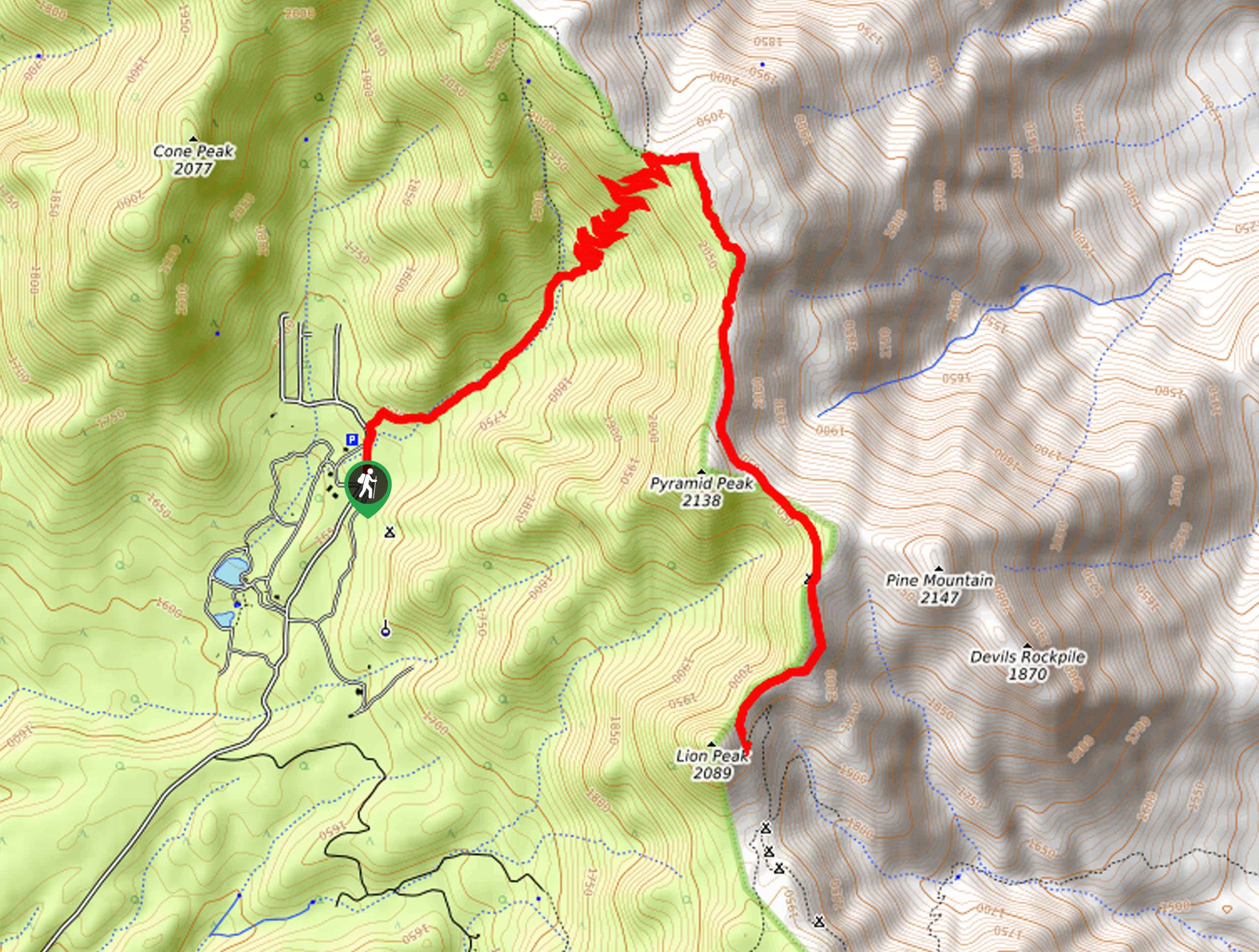 Lion Peak Trail Map