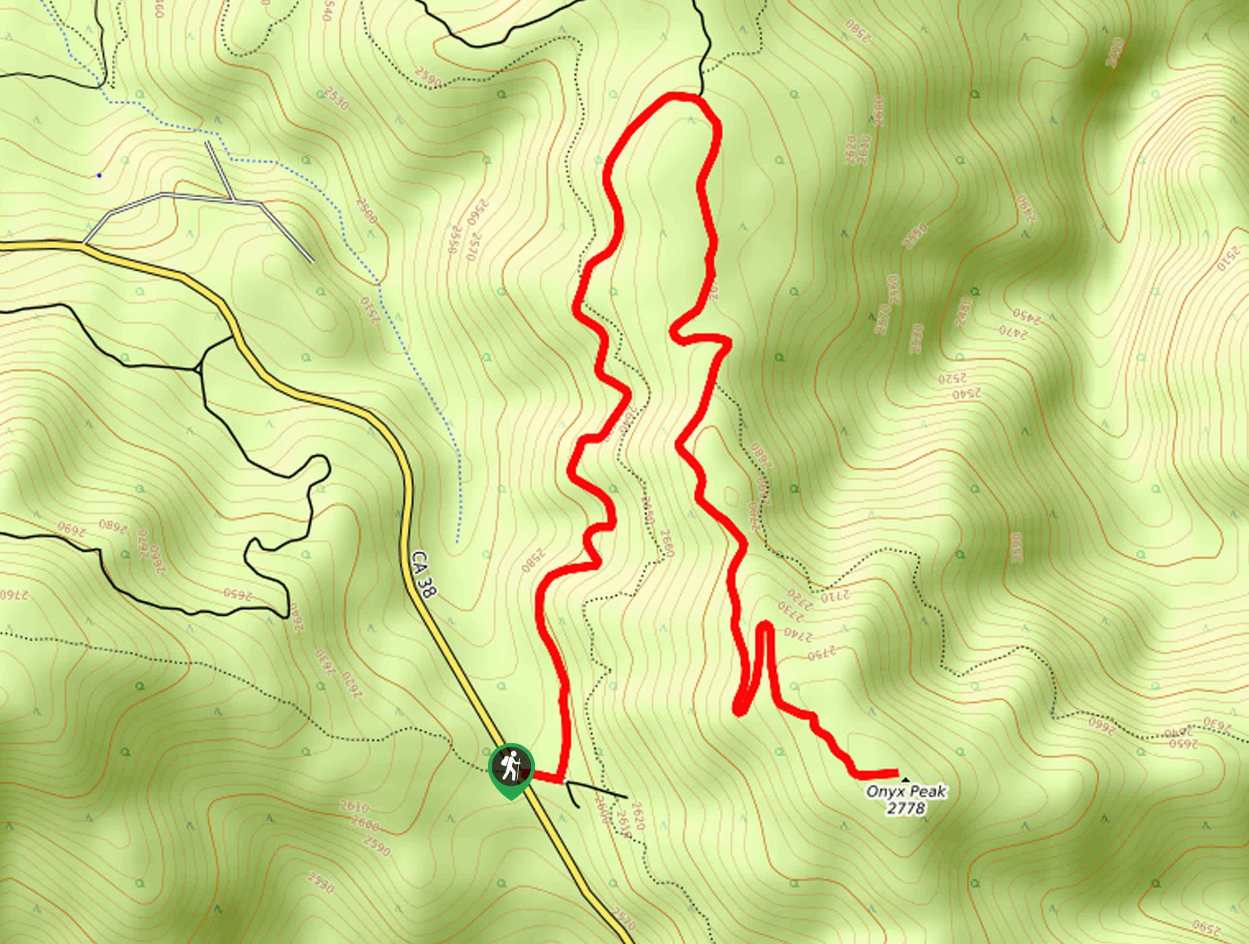 Onyx Peak Hike Map