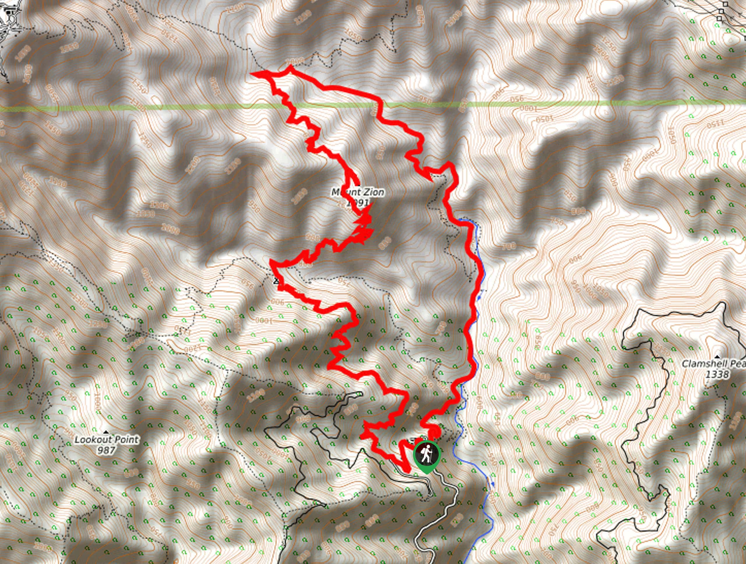 Mount Zion Loop Trail Map