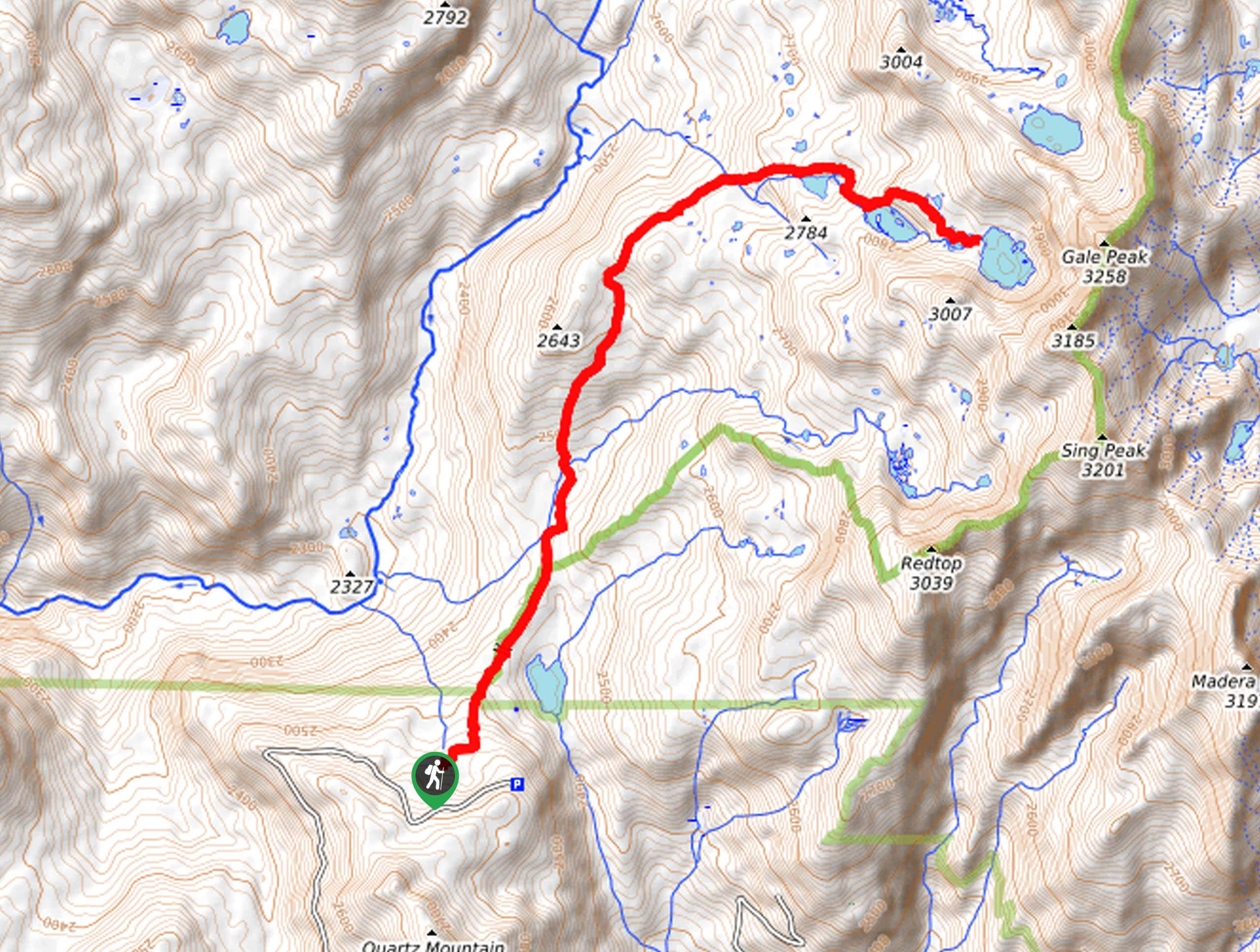 Chain Lakes Hike Map