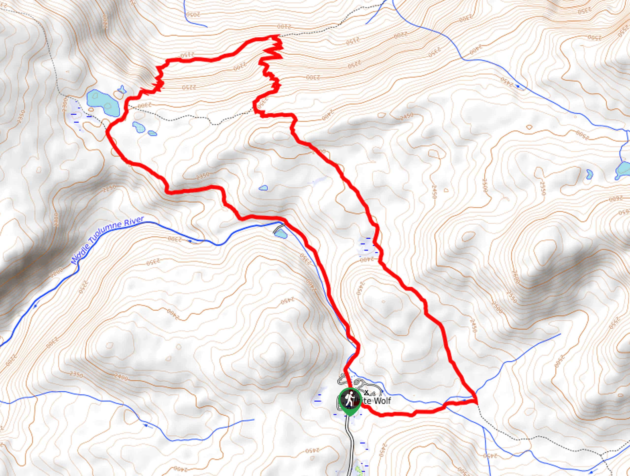 White Wolf to Pate Valley Trail Map