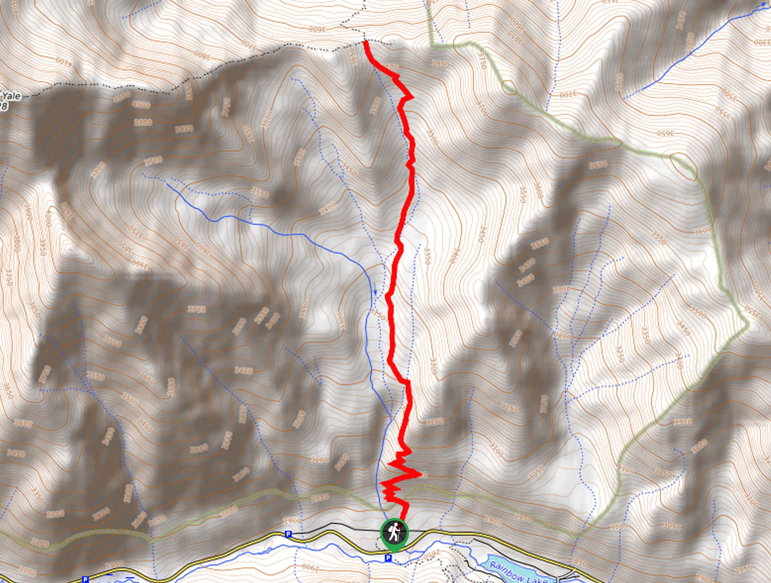 Avalanche Gulch via Main Range Trail Map