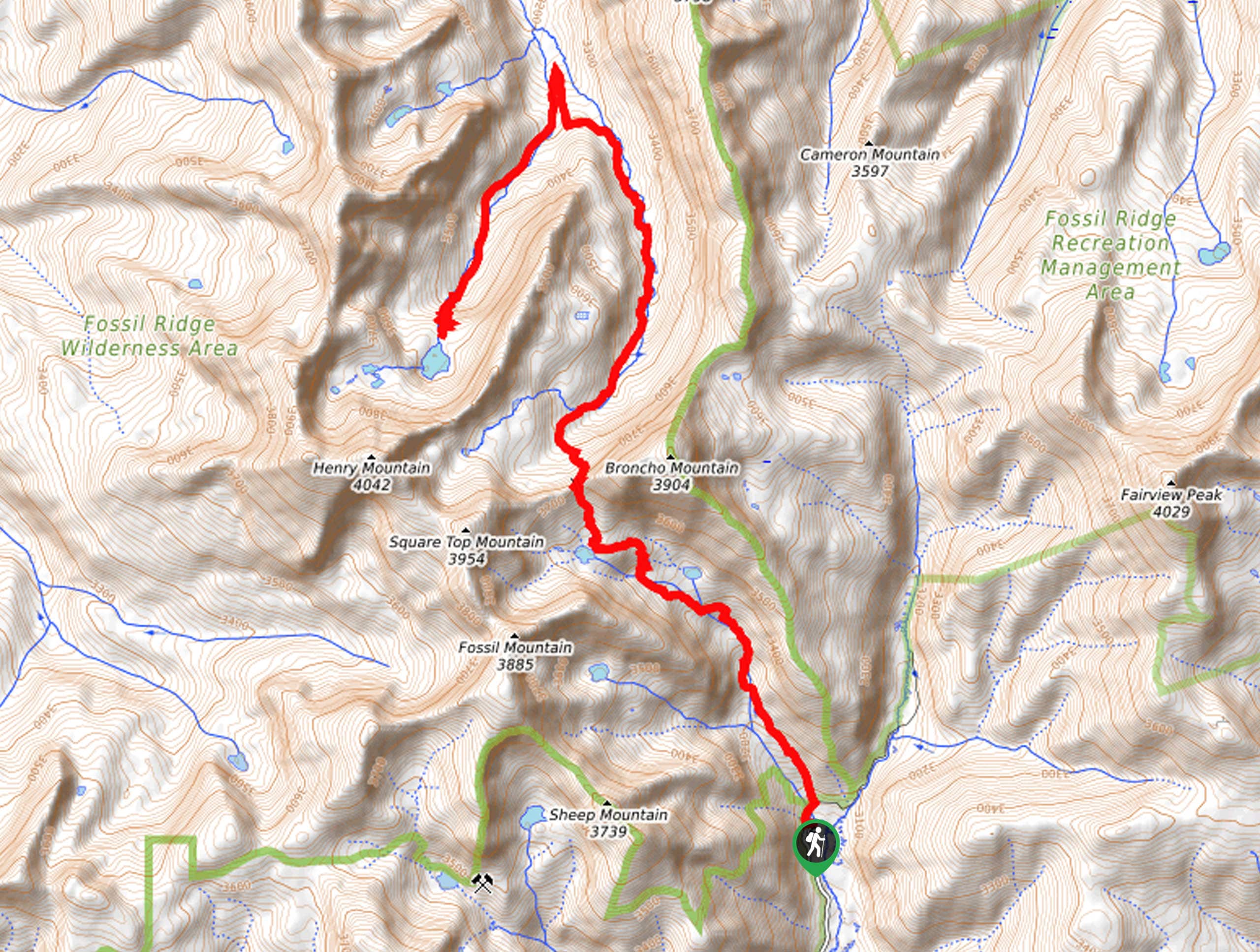 Henry Lake Hike Map