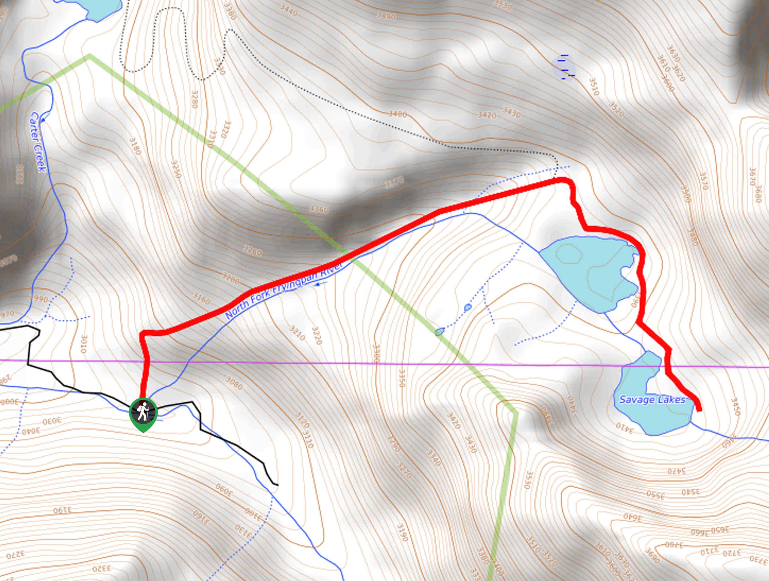 Savage Lakes Trail Map