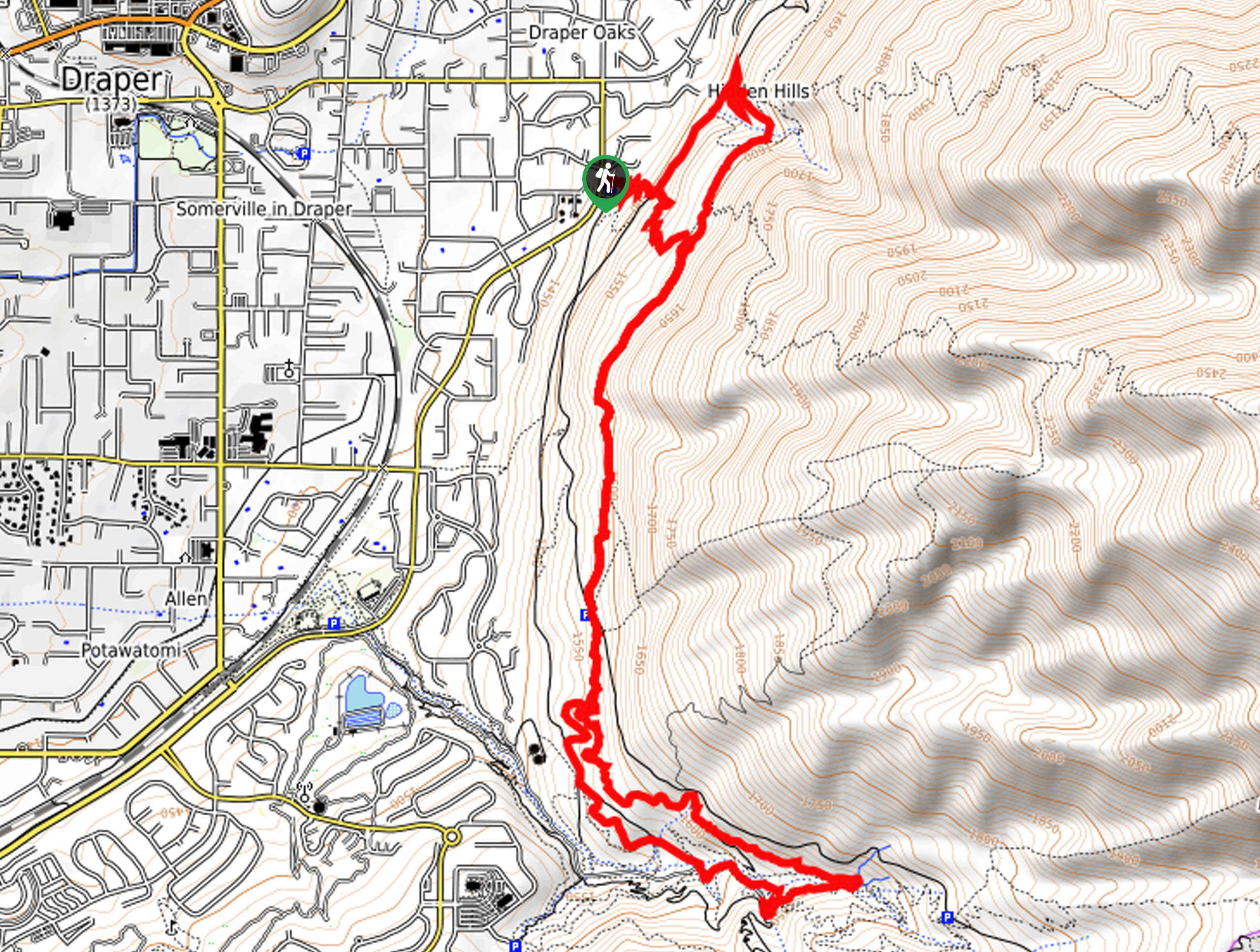 The Bonneville Shoreline Trail: Draper Section Map