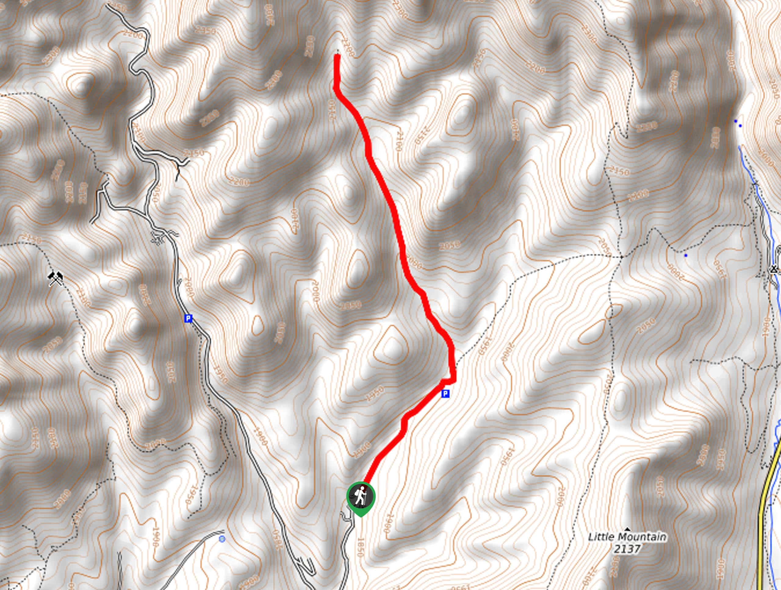 Killyon Canyon Left Fork Map
