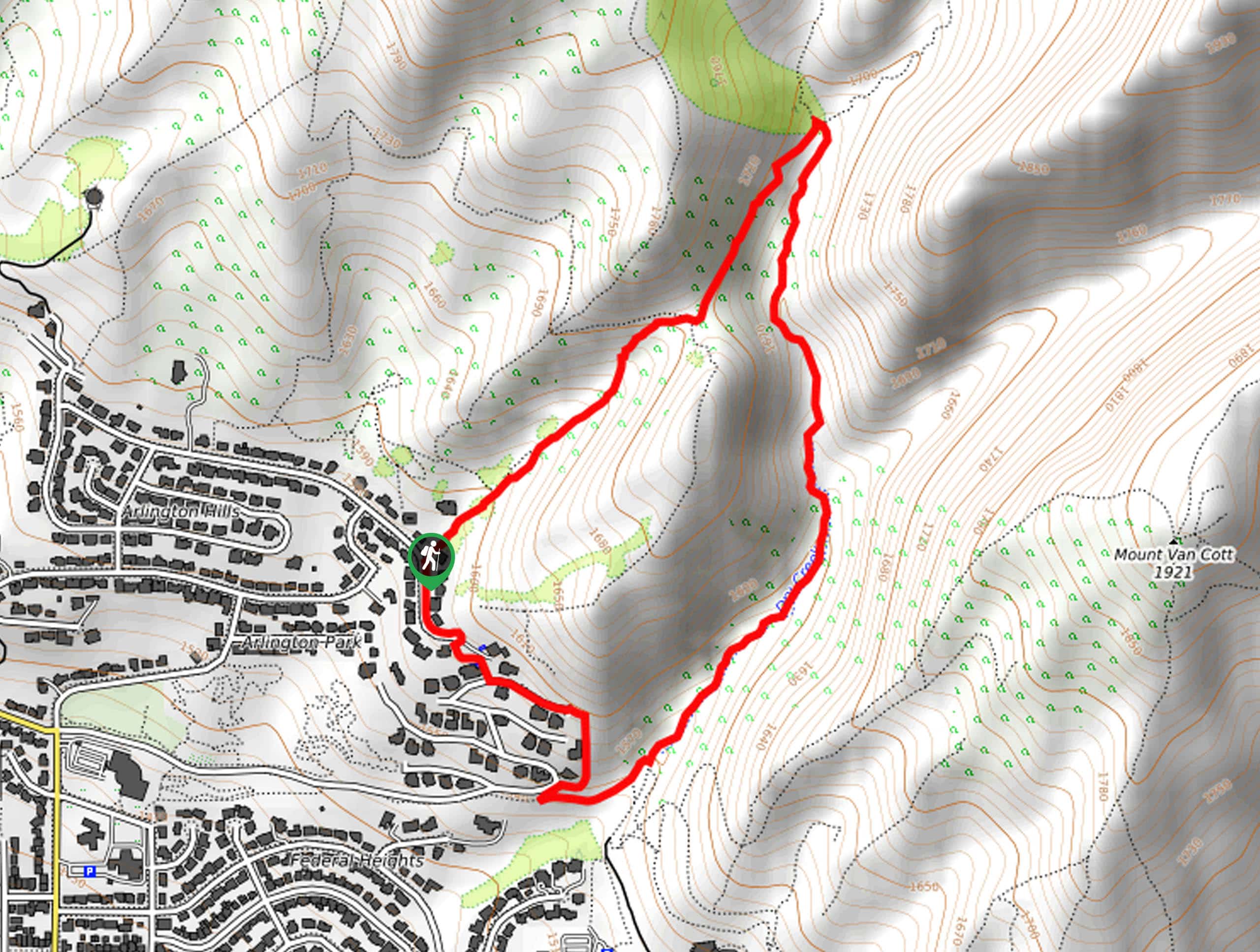 Limekiln to Dry Creek Loop Map