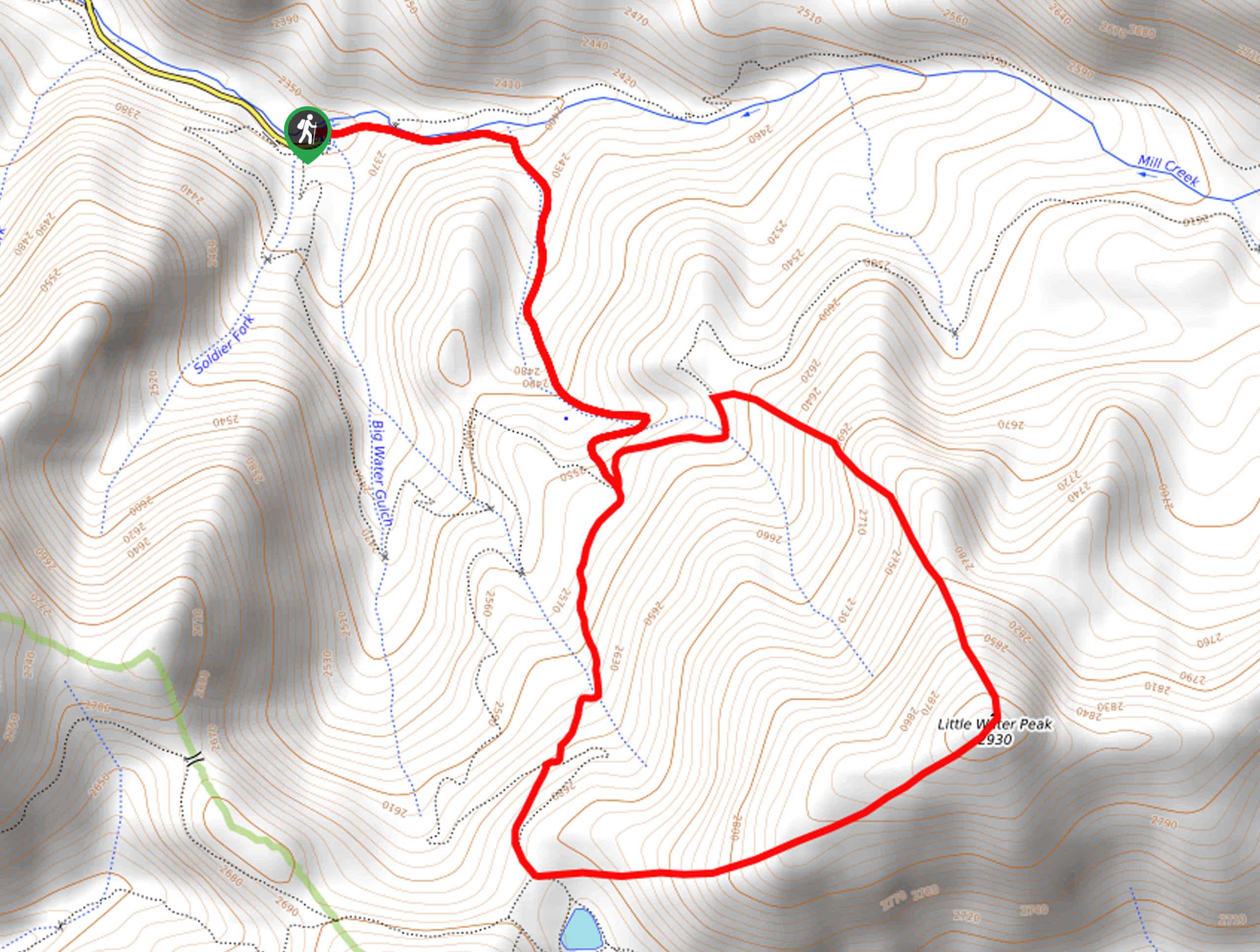 Little Water Peak Loop Map