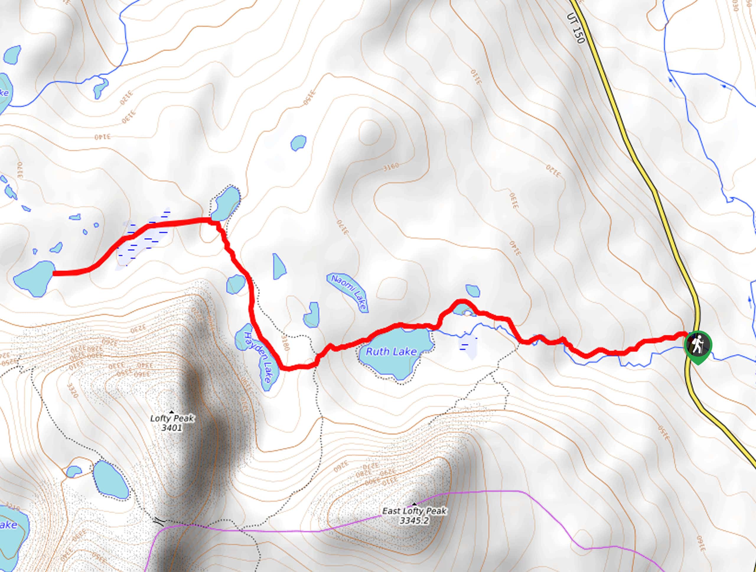 Cutthroat Lake Trail Map