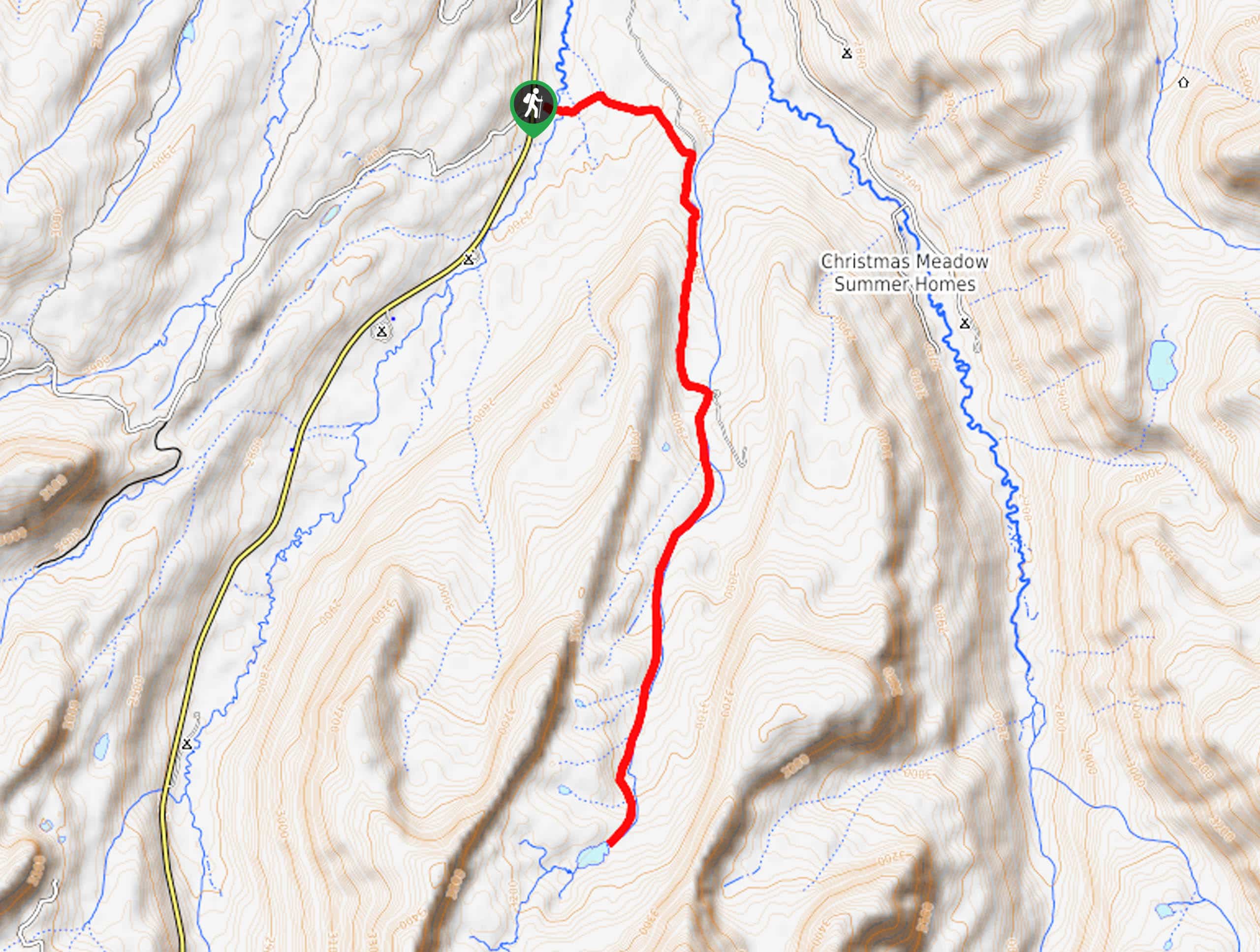 Main Fork Bear River Trail to Hell Hole Lake Map
