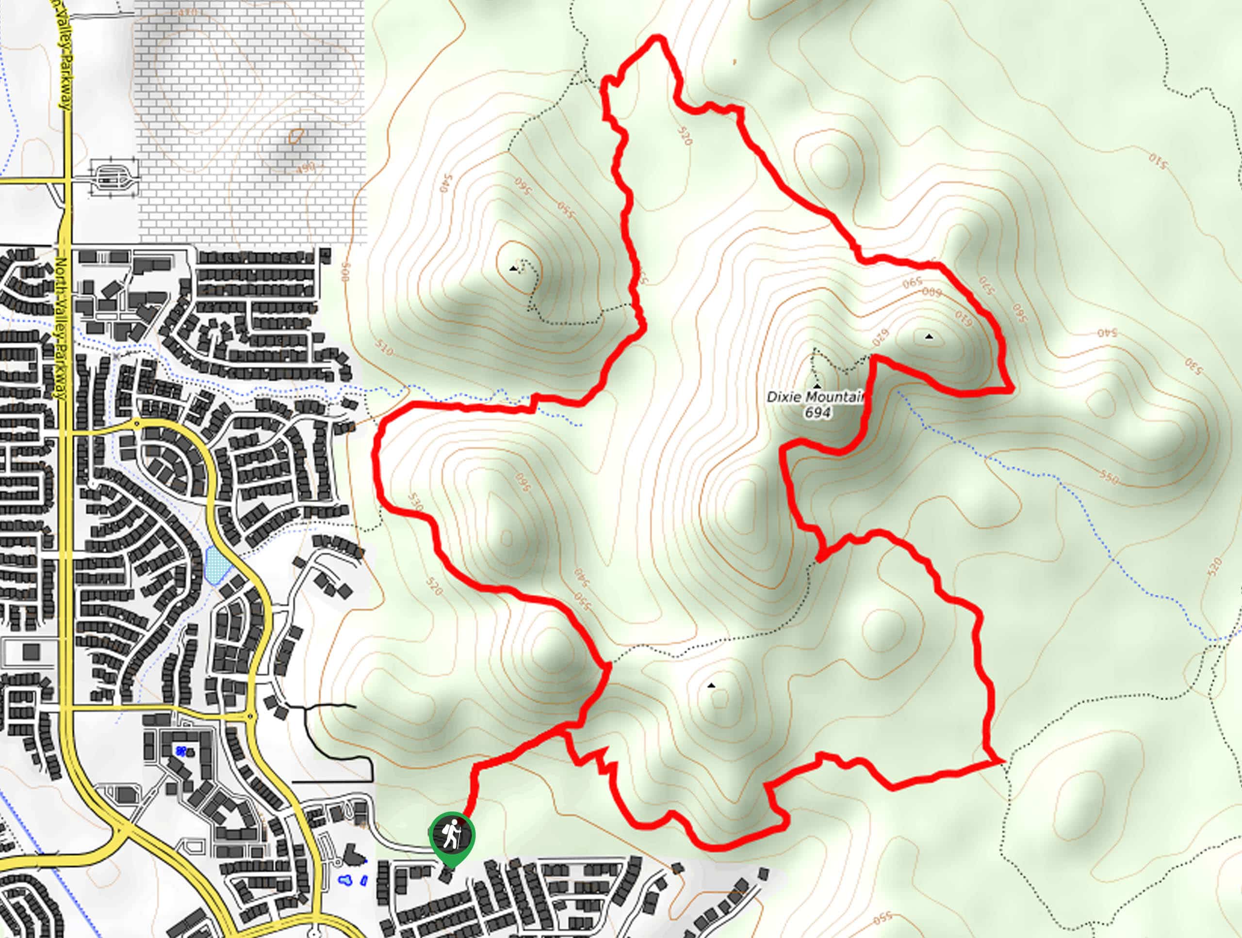 Hawk's Nest and Dixie Mountain Loop Map