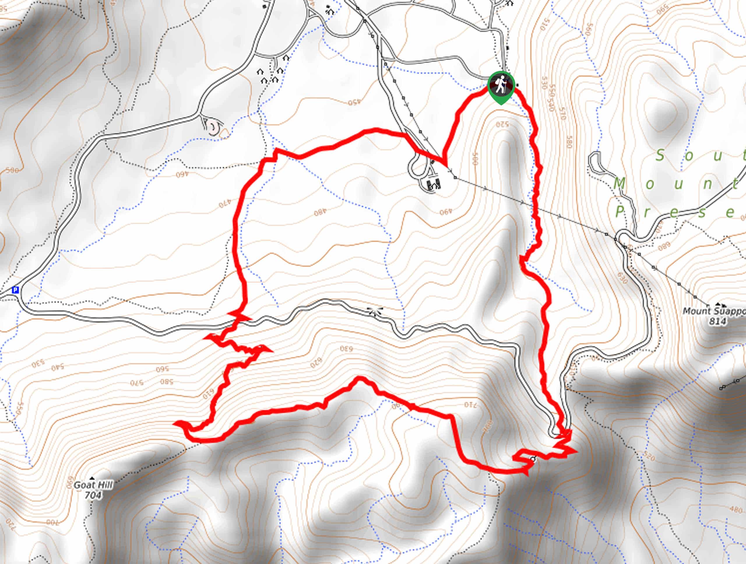 Kiwanis Trail to Las Lomitas Trail Loop Map