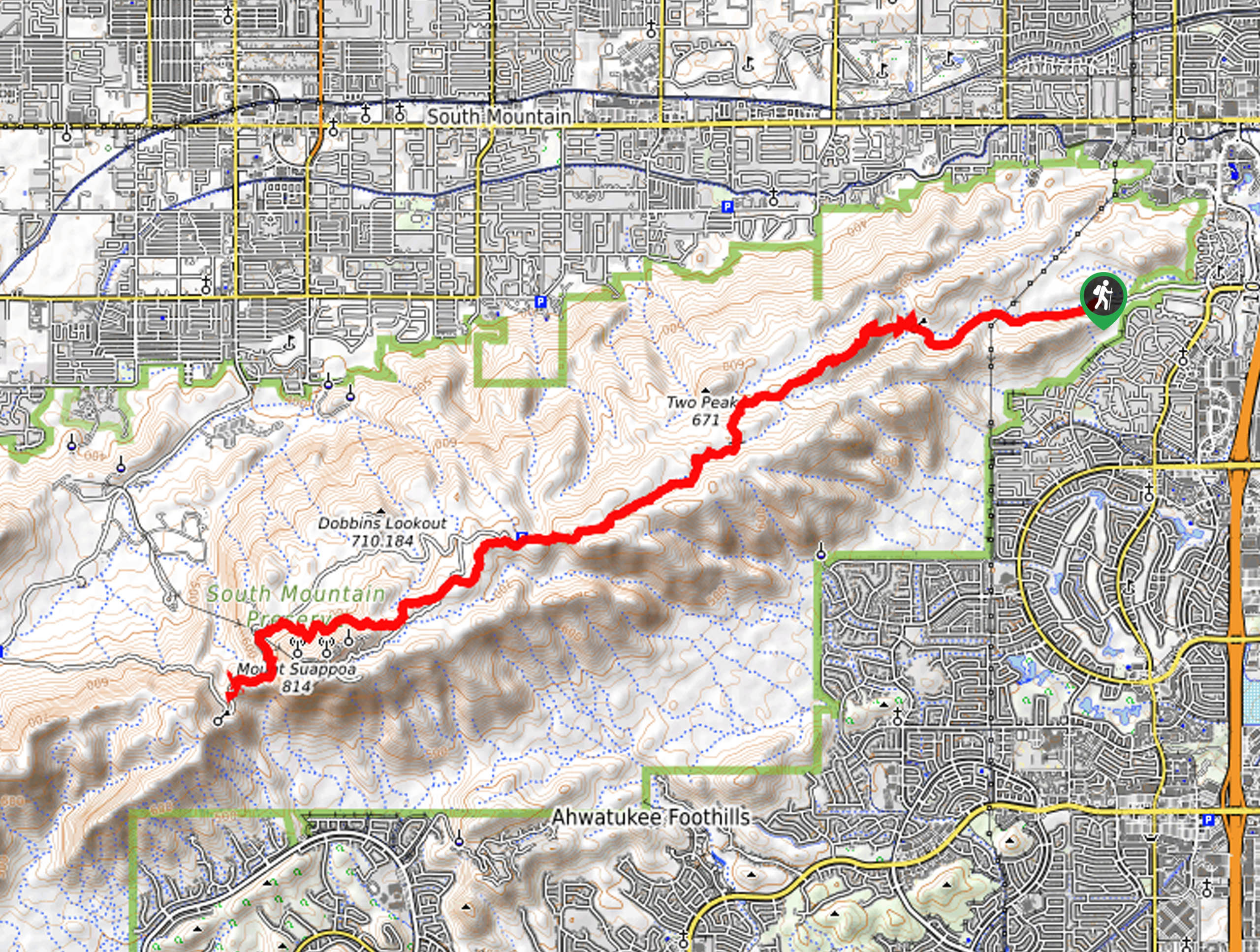 National Trail Out and Back Hike Map