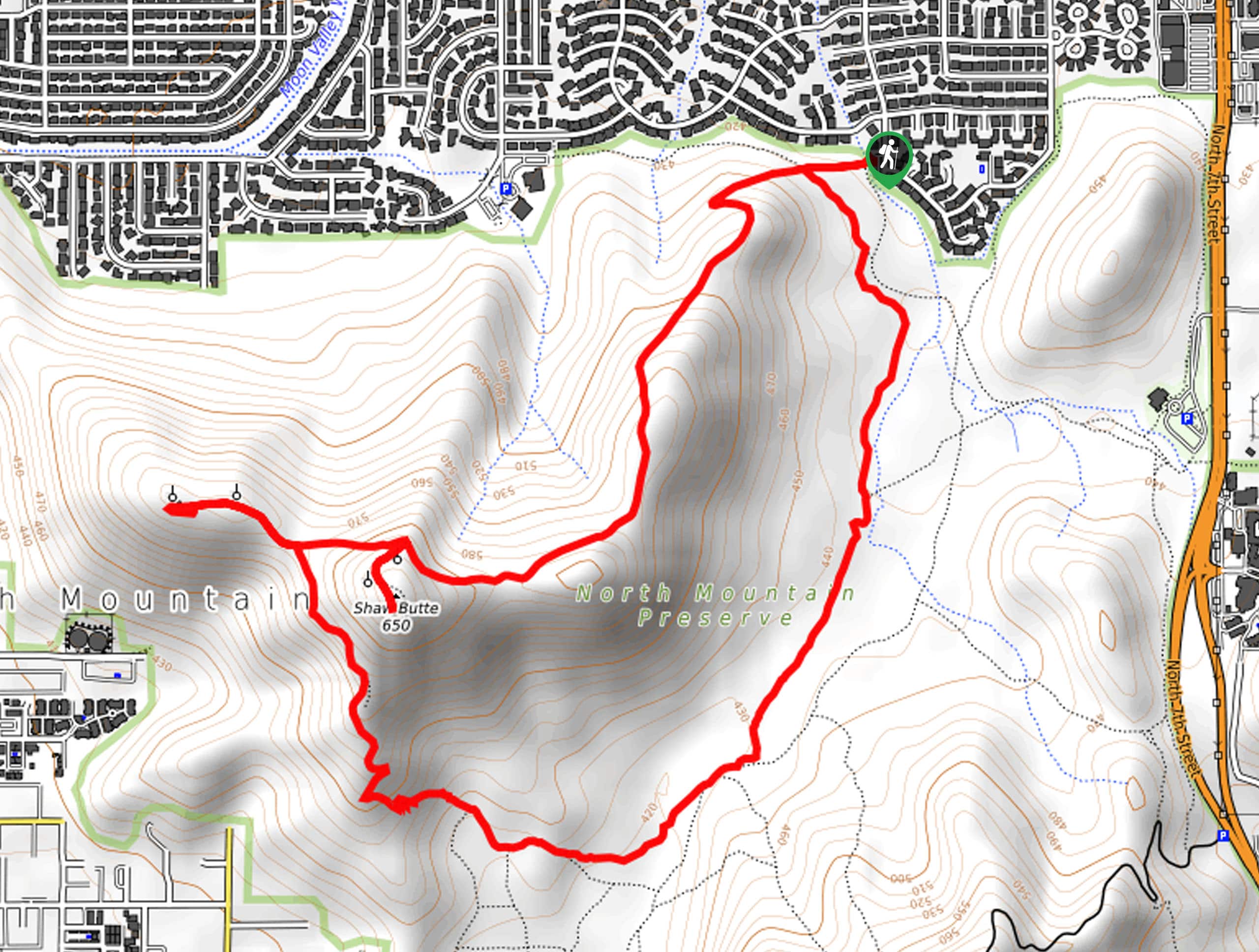 Shaw Butte Loop Map
