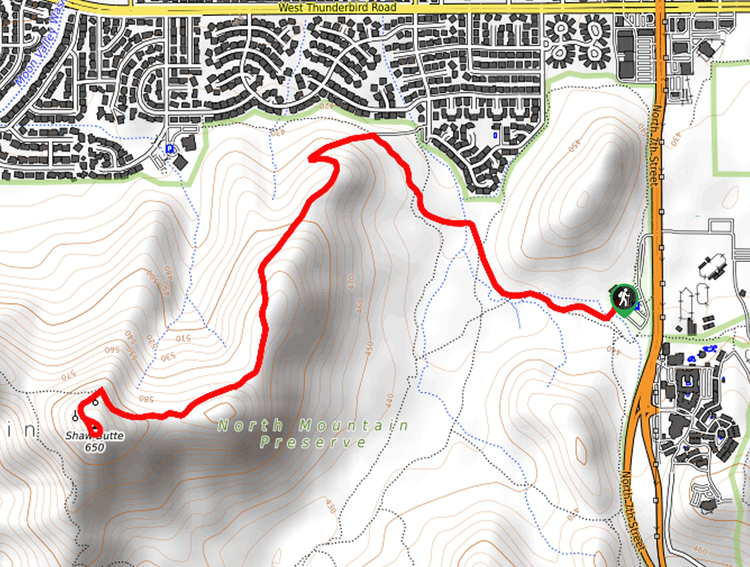 Shaw Butte Trail Map