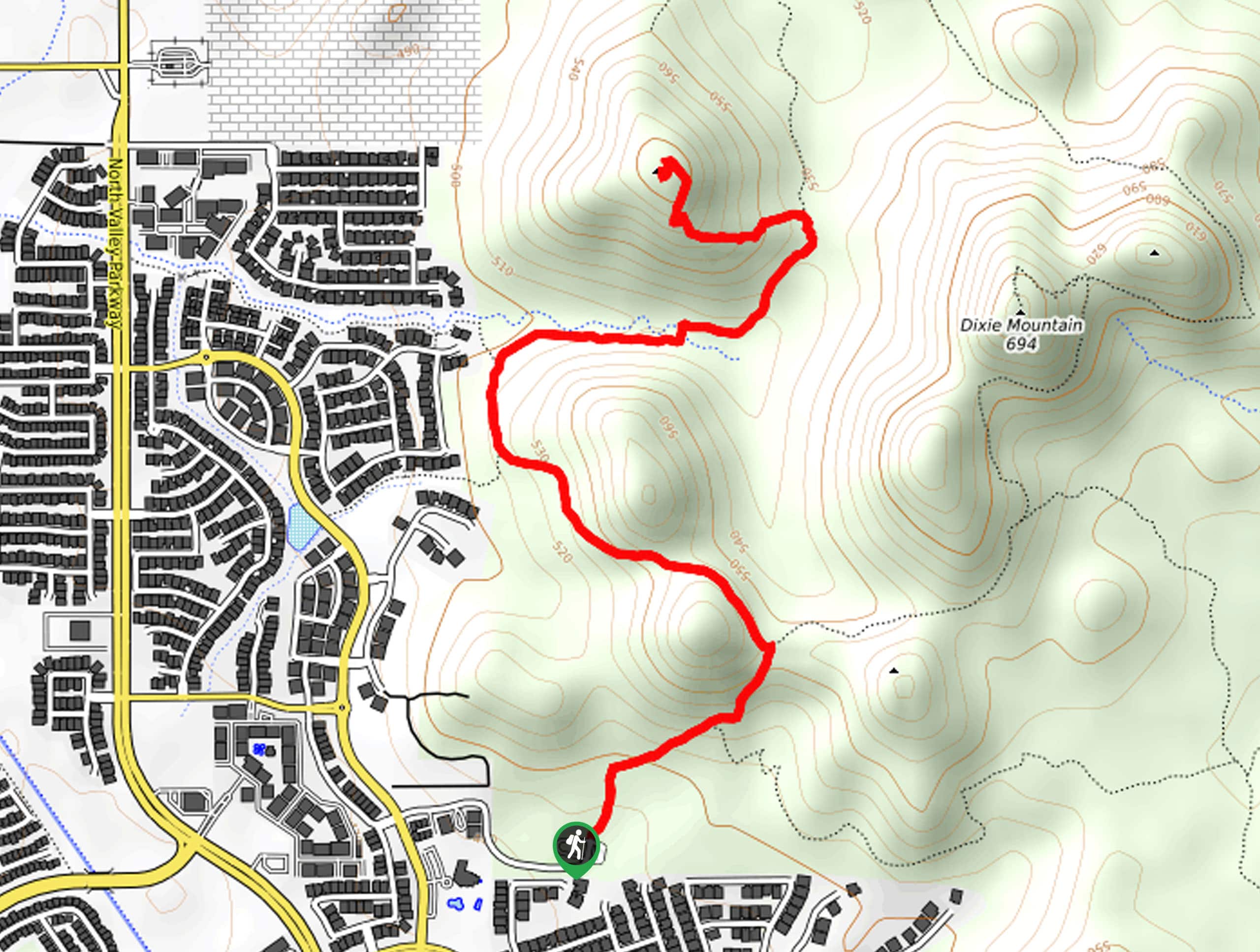 Western Vista Trail via Dixie Mountain Loop Map