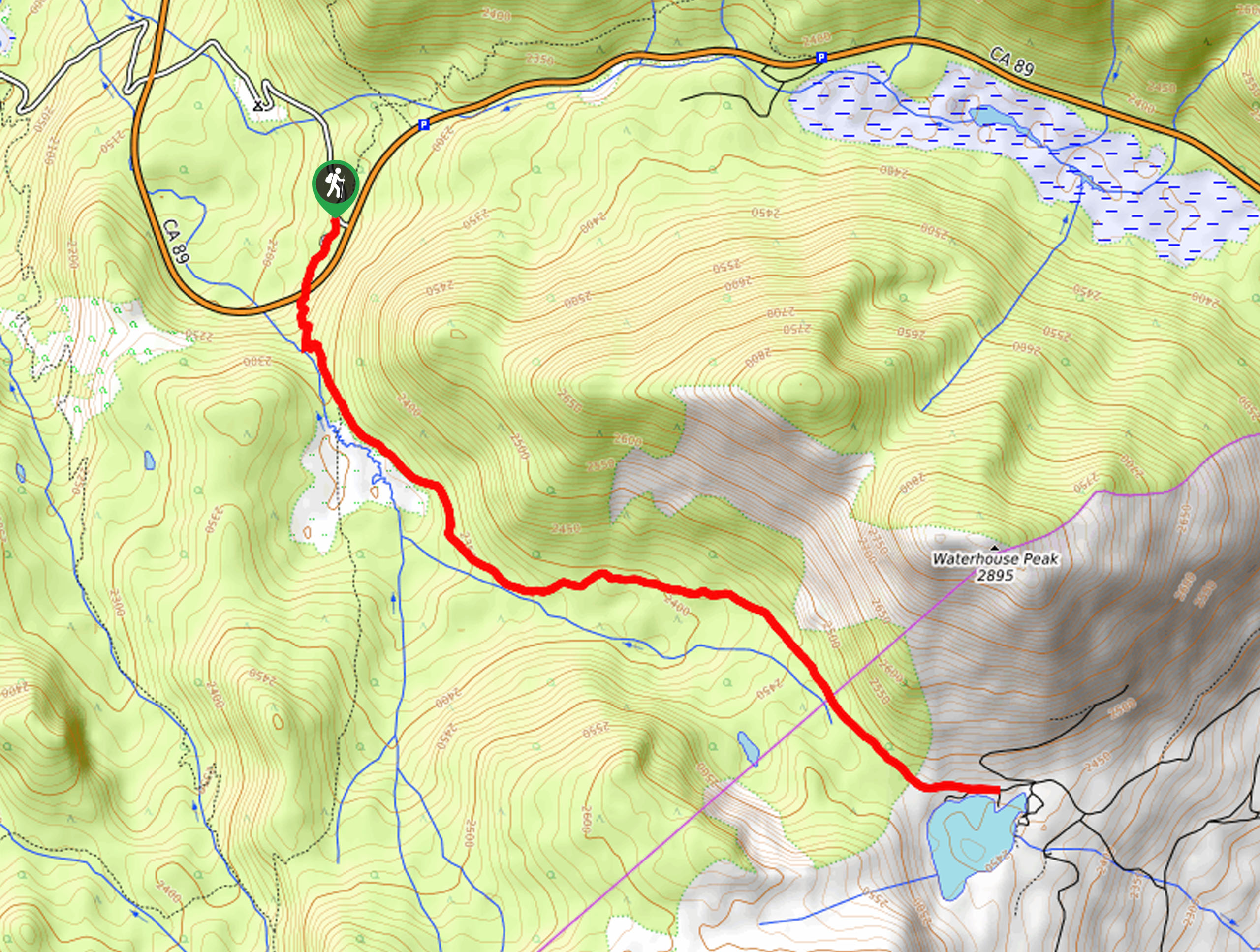 Big Meadow to Scott’s Lake Hike Map