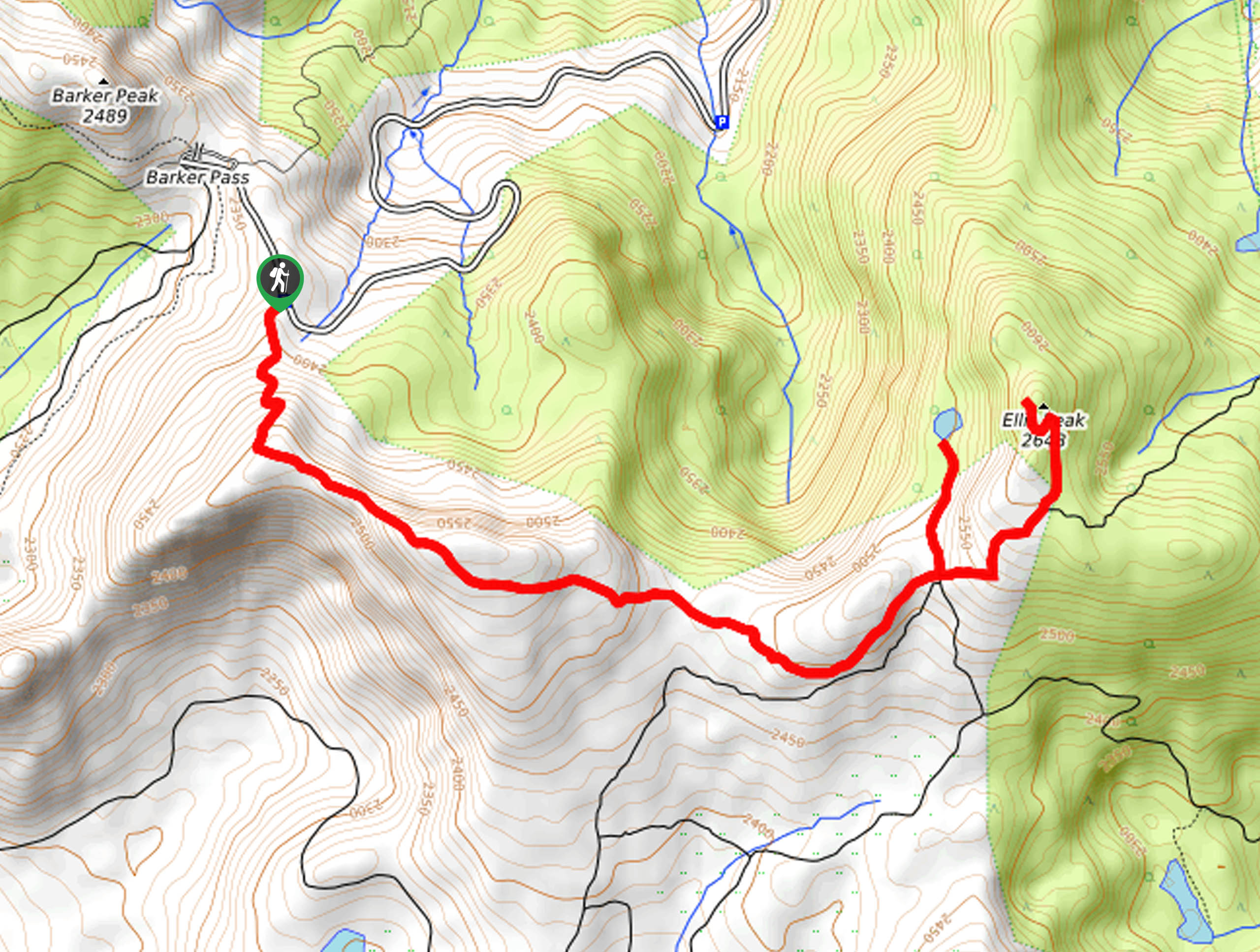 Ellis Peak Trail Map