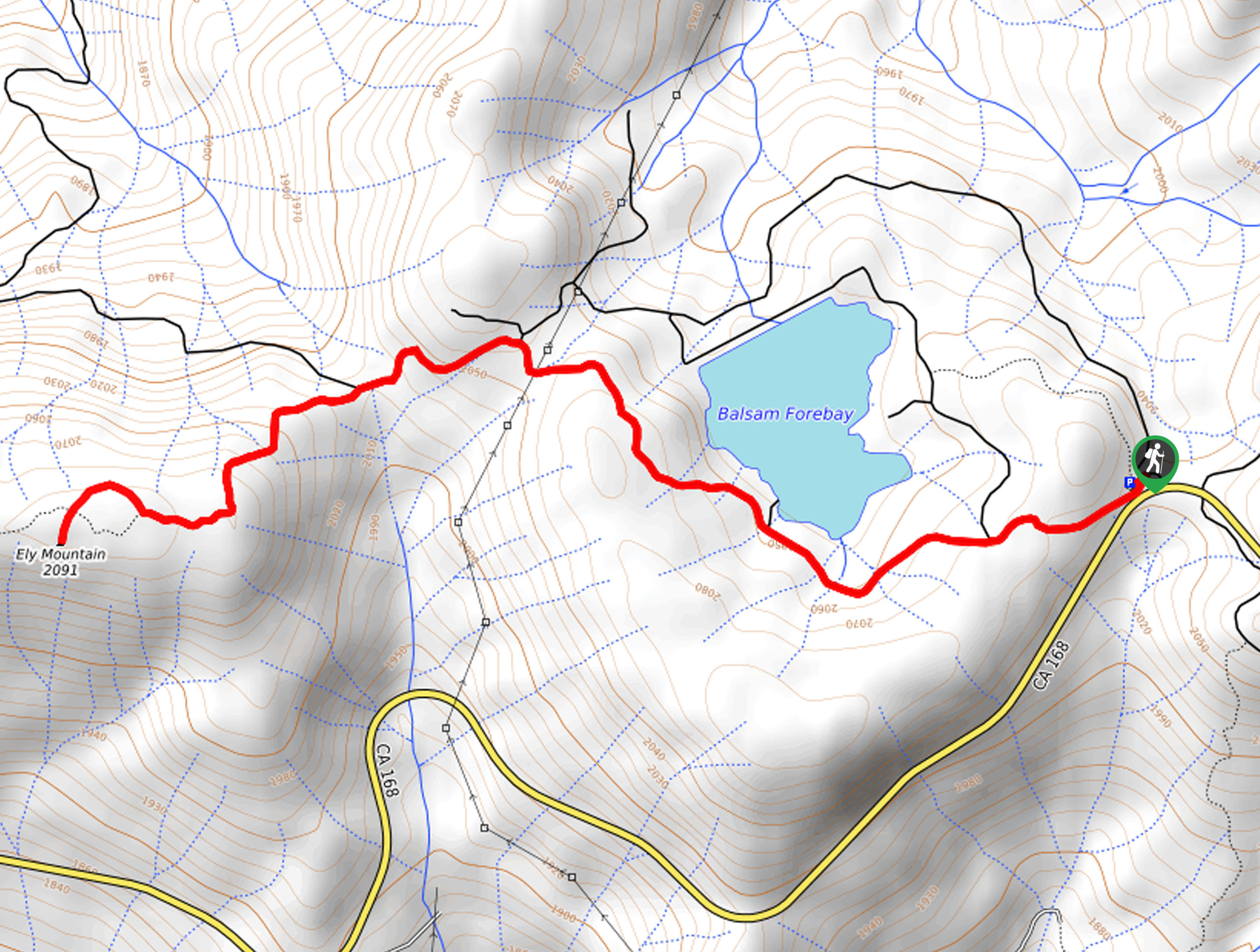 Ely Mountain Hike Map