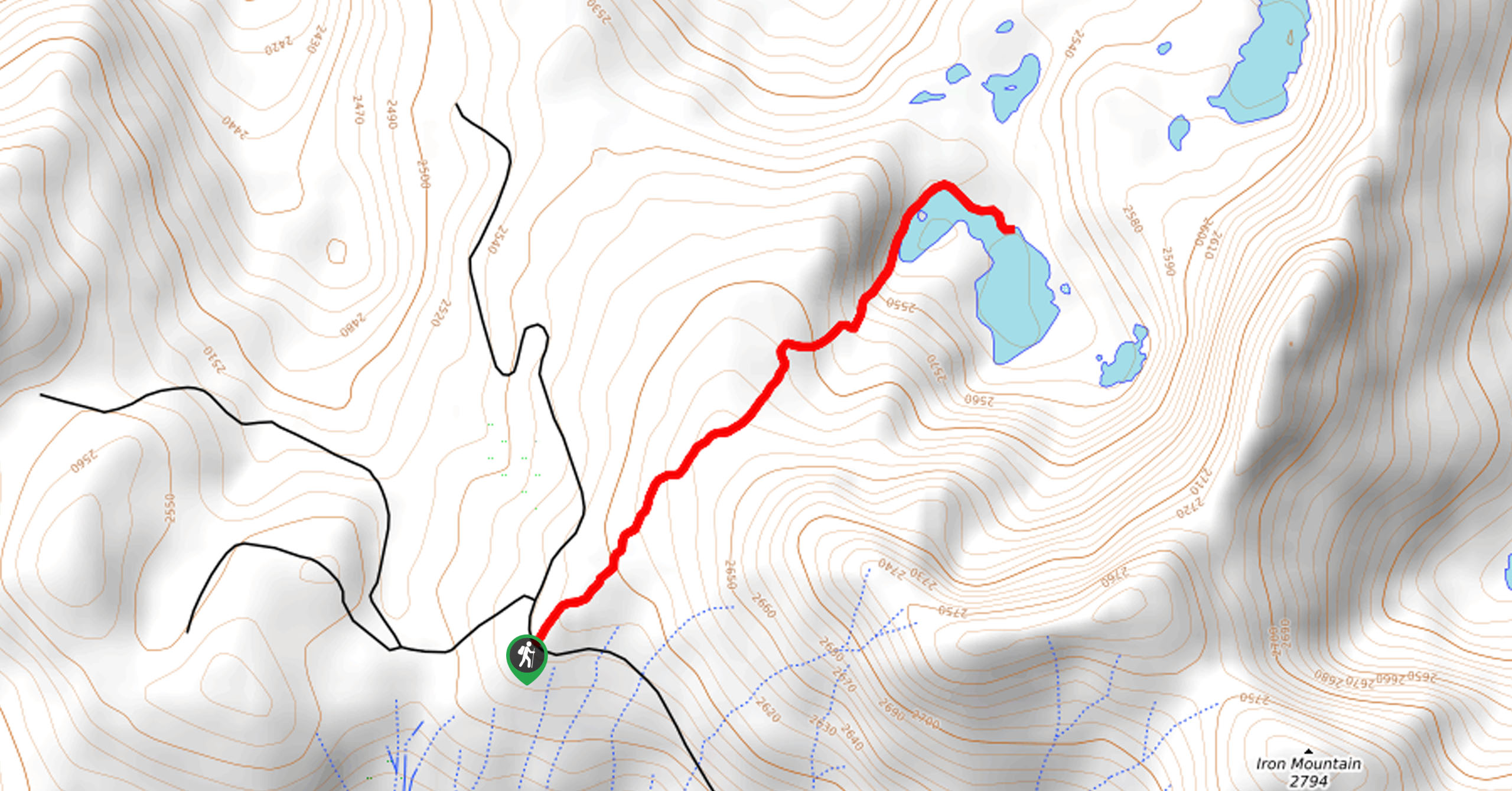 Iron Lakes Trail Map