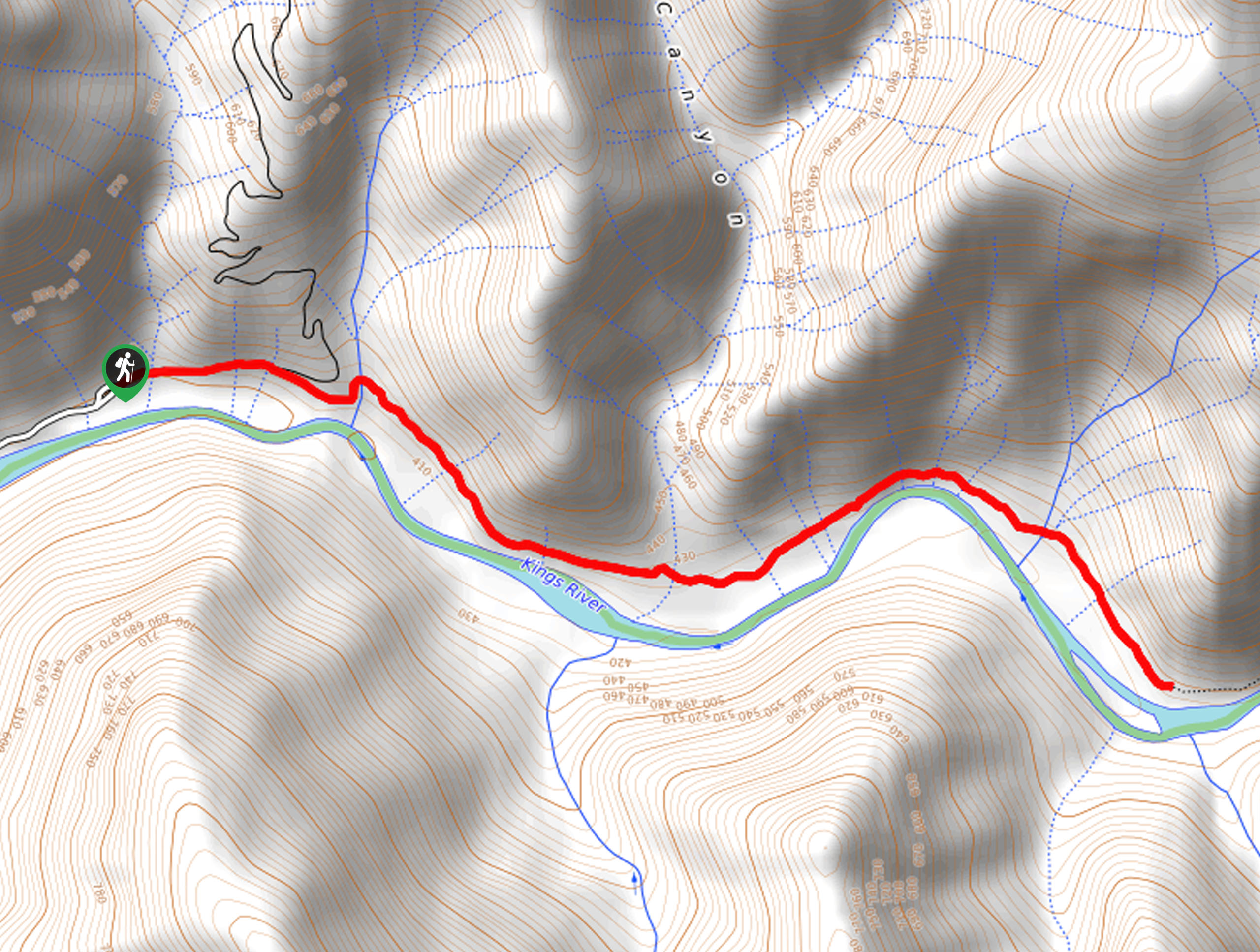 Kings River Trail Map