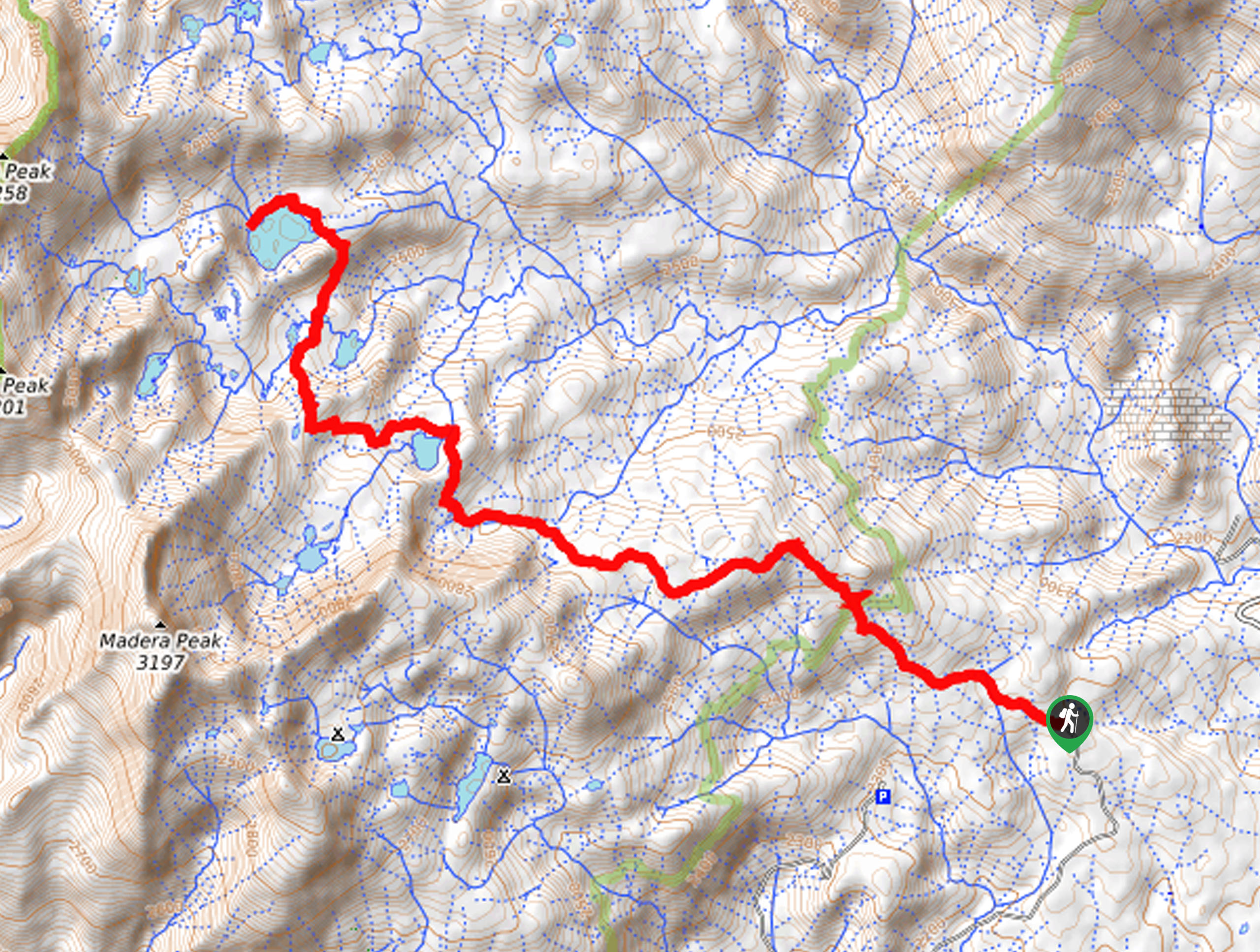 Lillian Lake Trail via Fernandez Trailhead Map