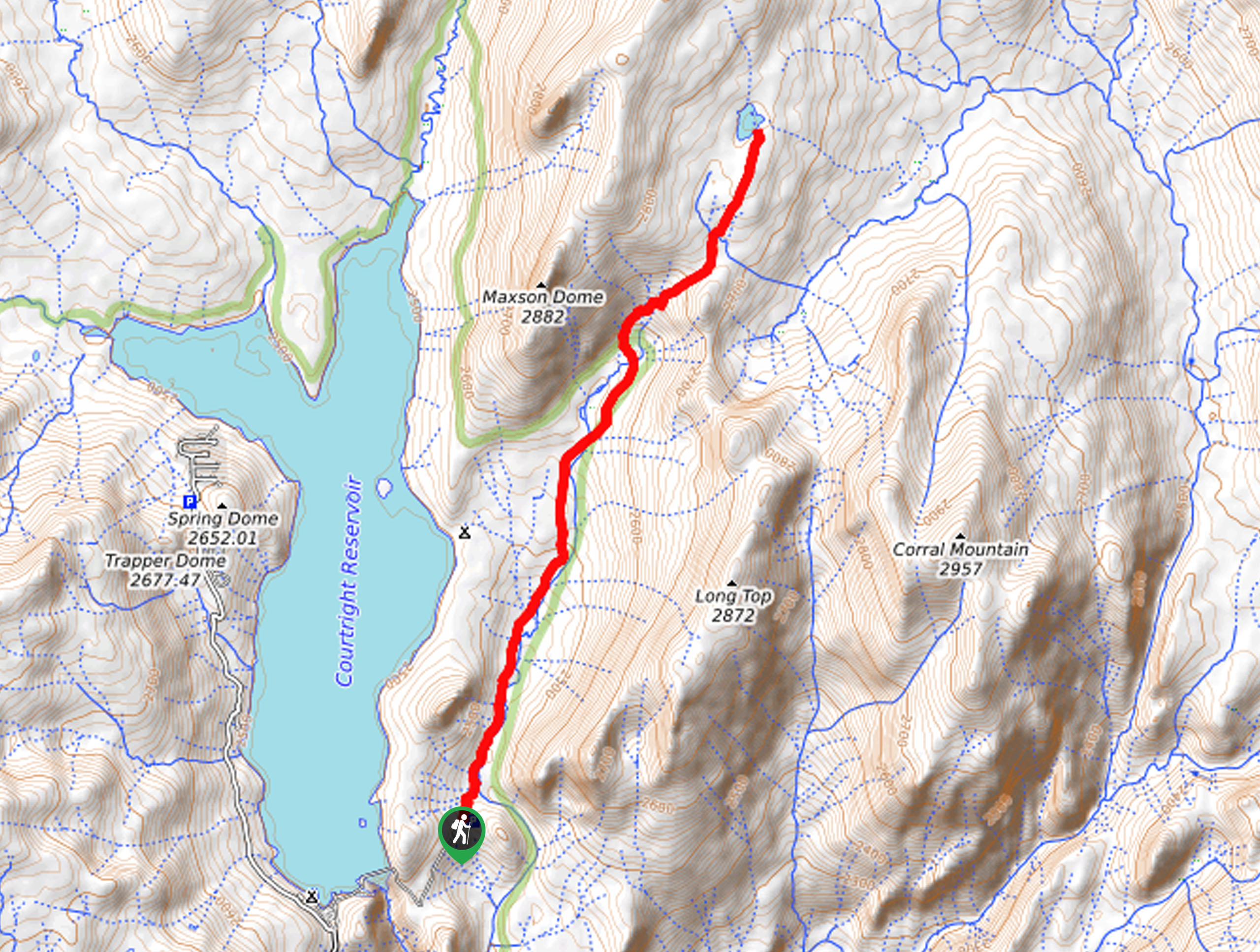 Maxson Trailhead to Hobler Lake Hike Map