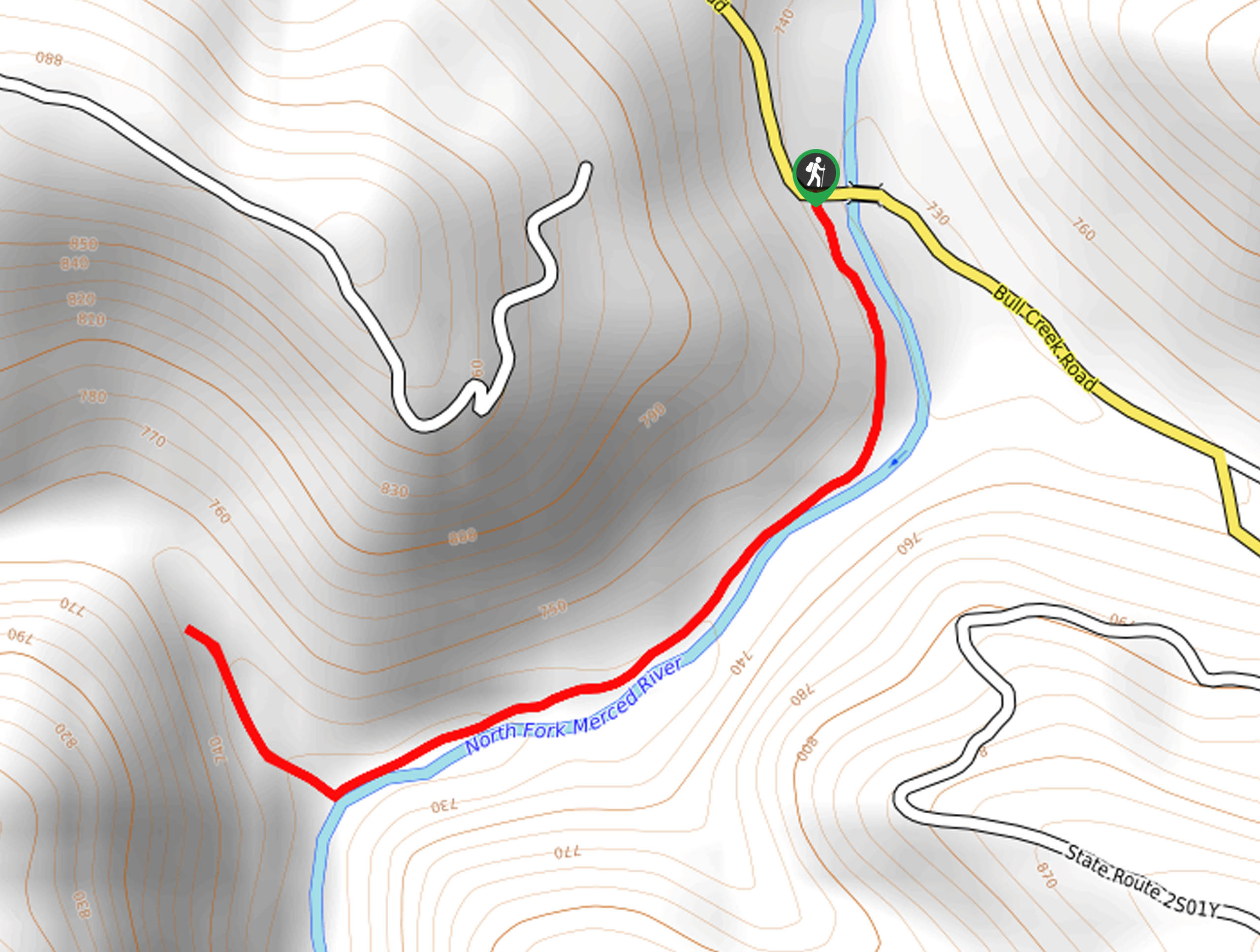 Diana Falls Trail Map
