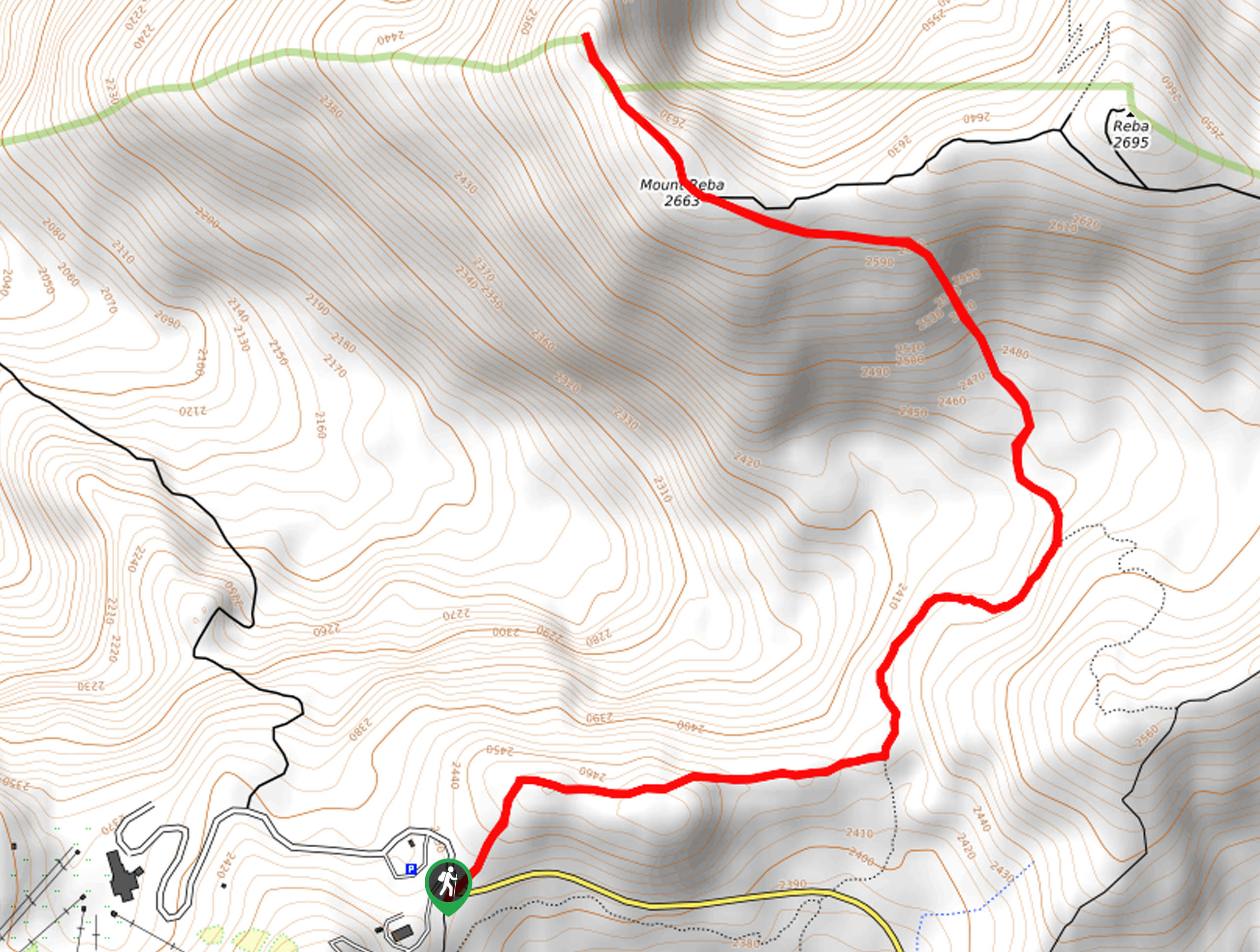 Mount Reba Hike Map