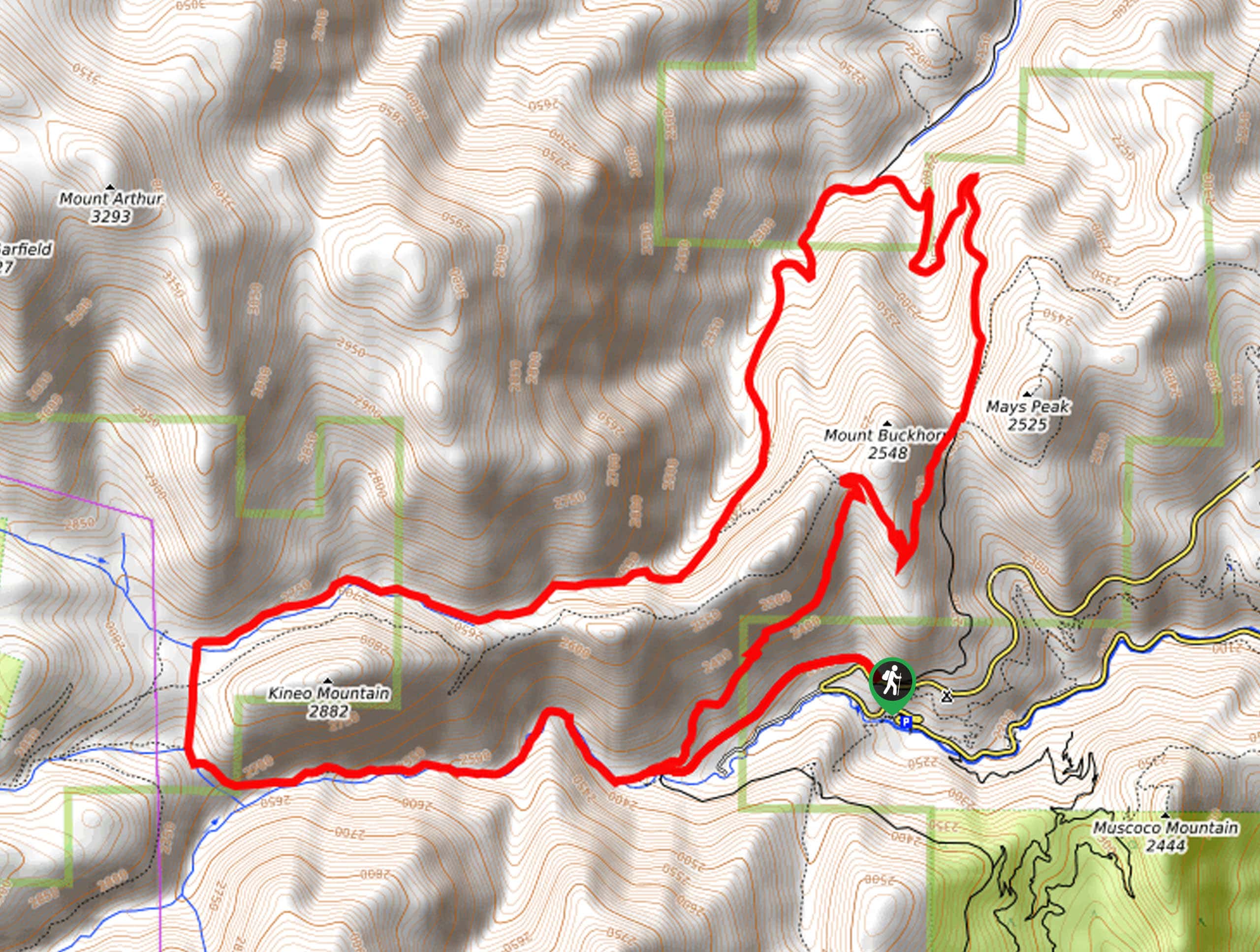 Kineo Mountain and Mount Buckhorn Loop Map