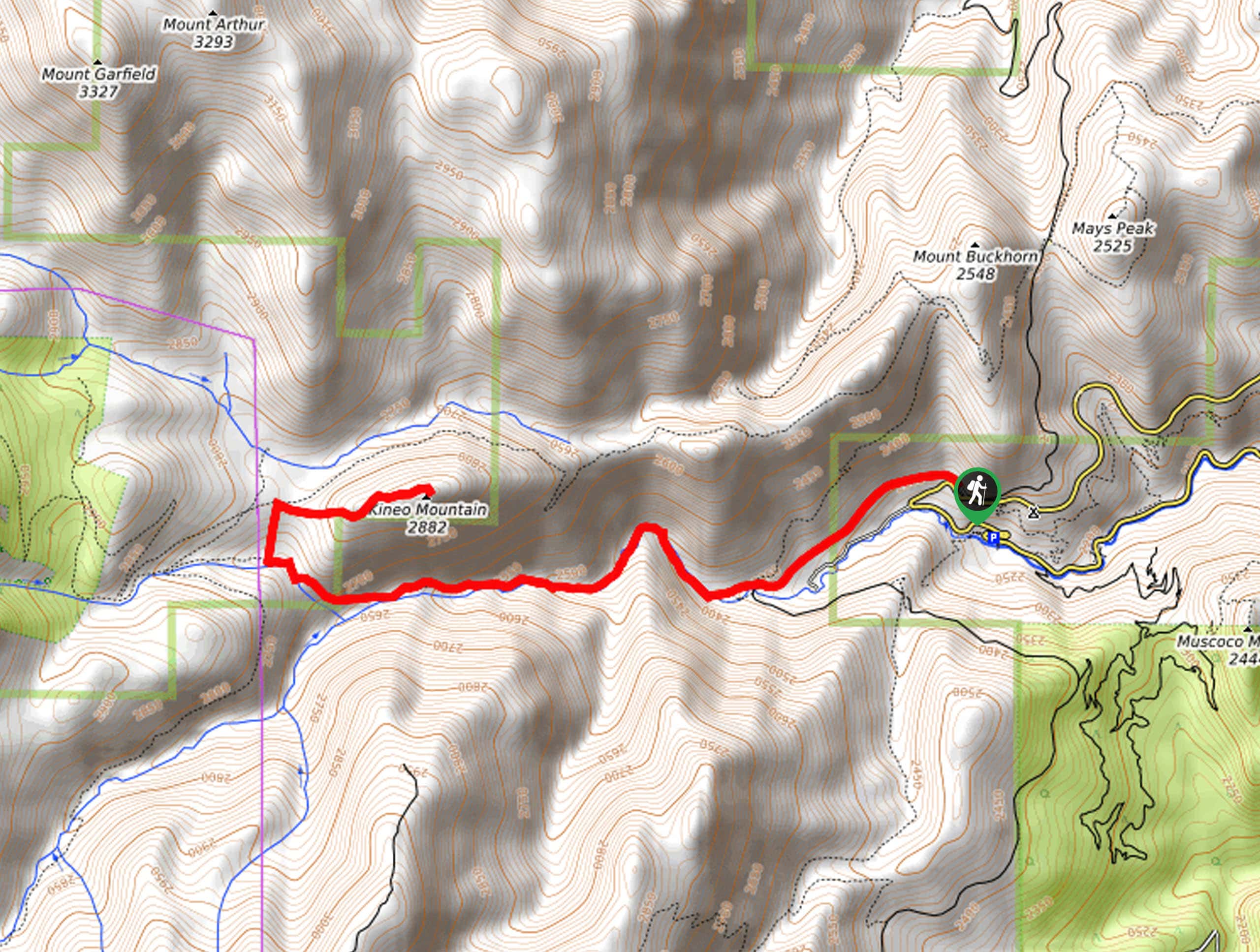 Kineo Mountain via Seven Bridges Trail Map