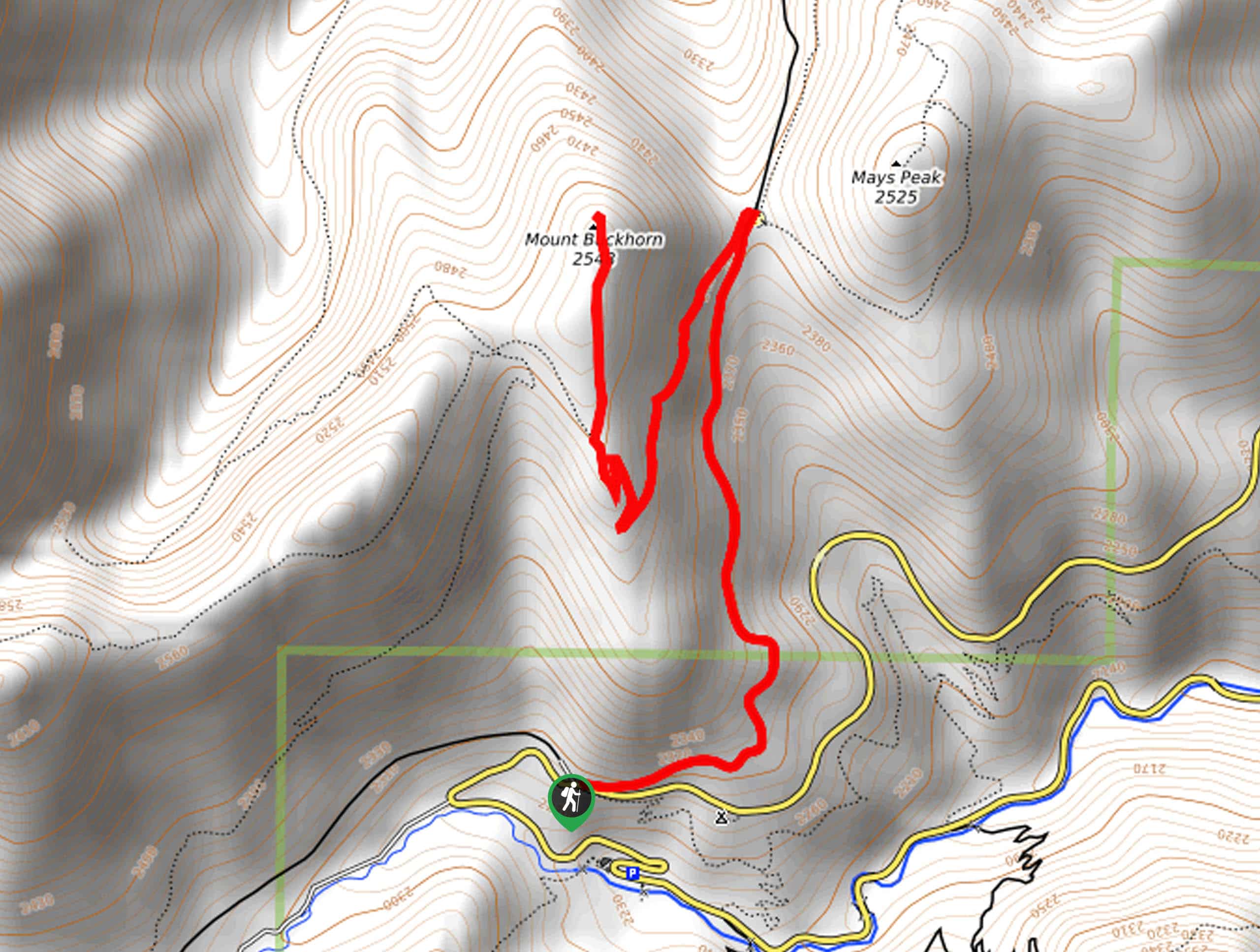 Mount Buckhorn Peak Trail Map