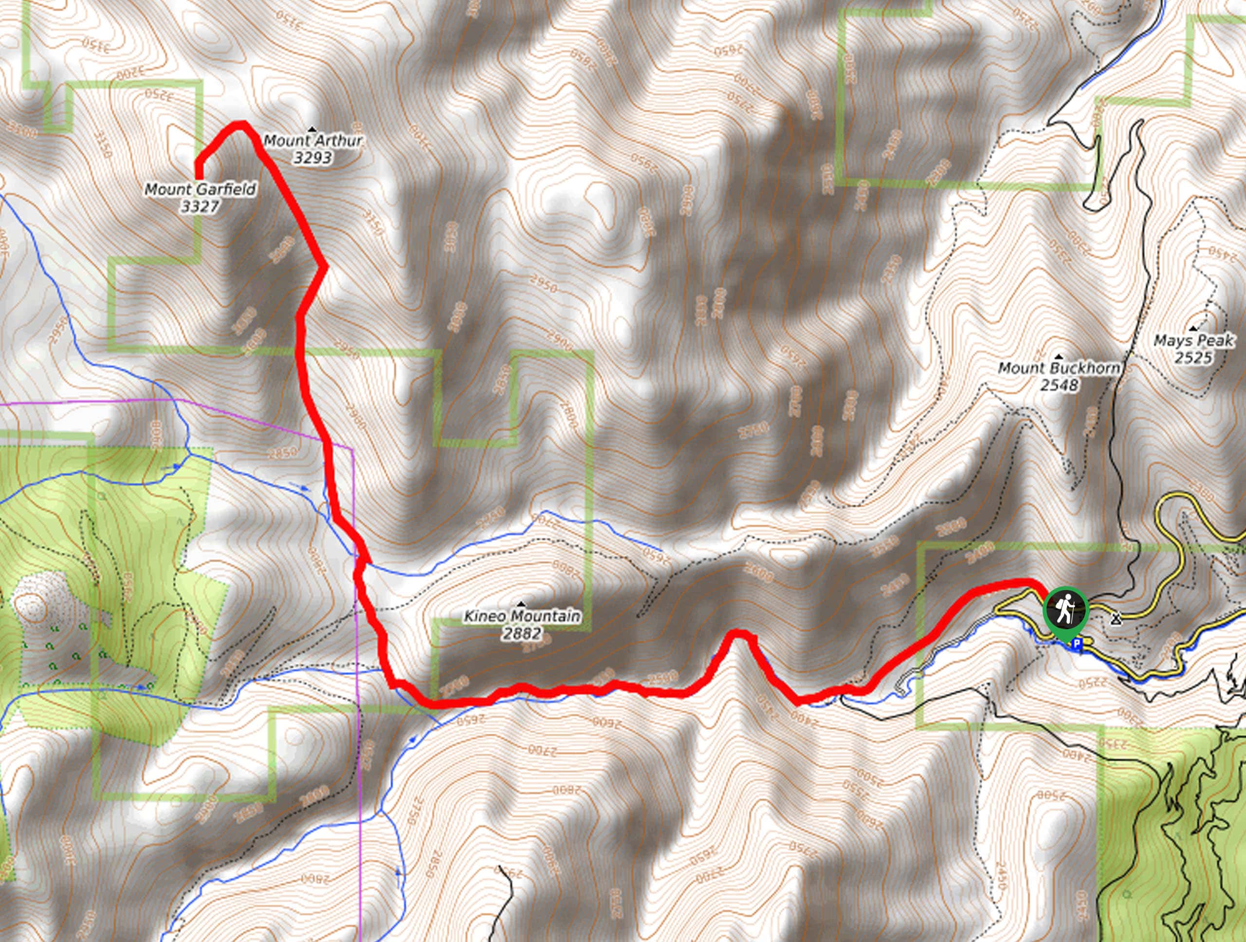 Mount Garfield Hike Map