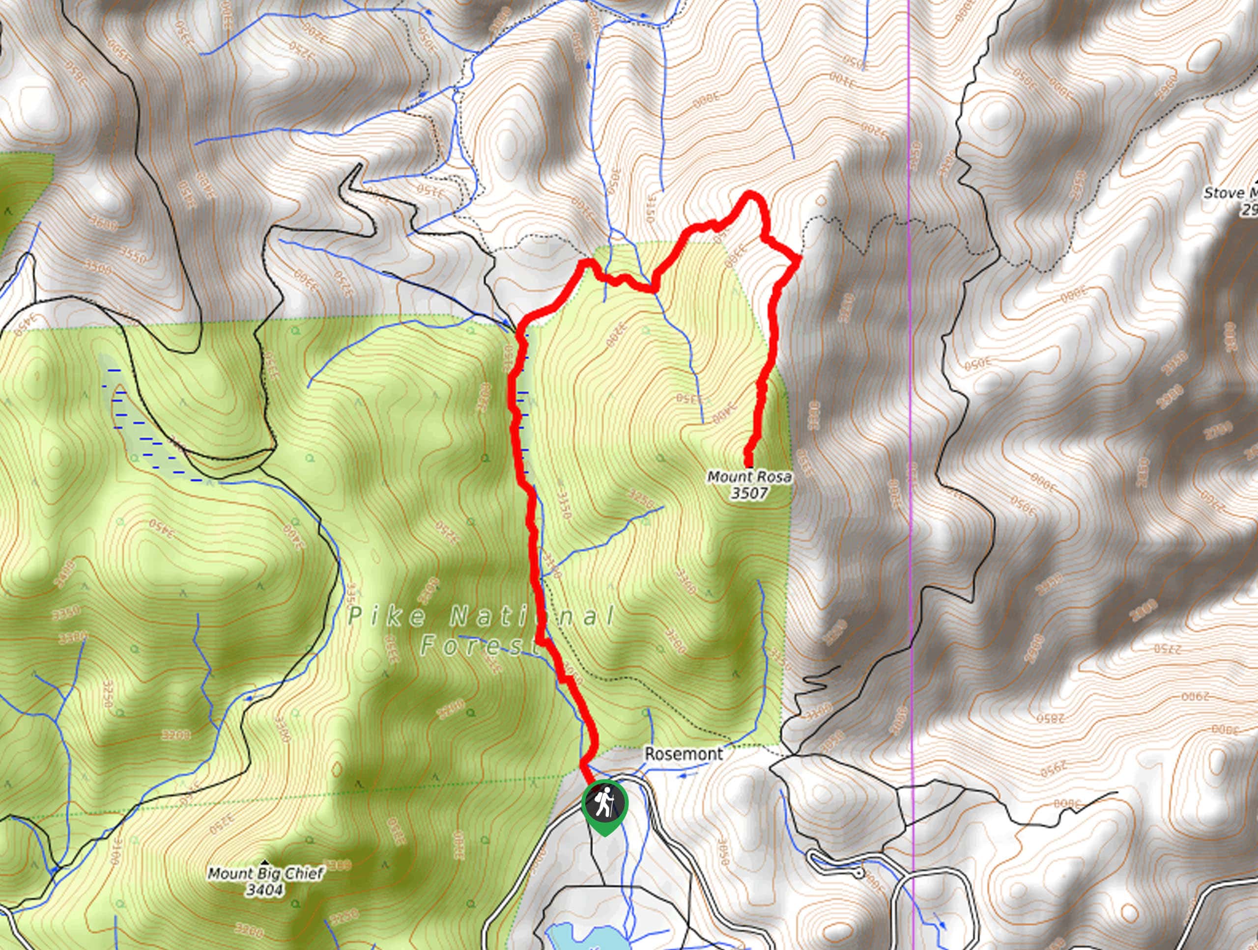 Mount Rosa Trail Map