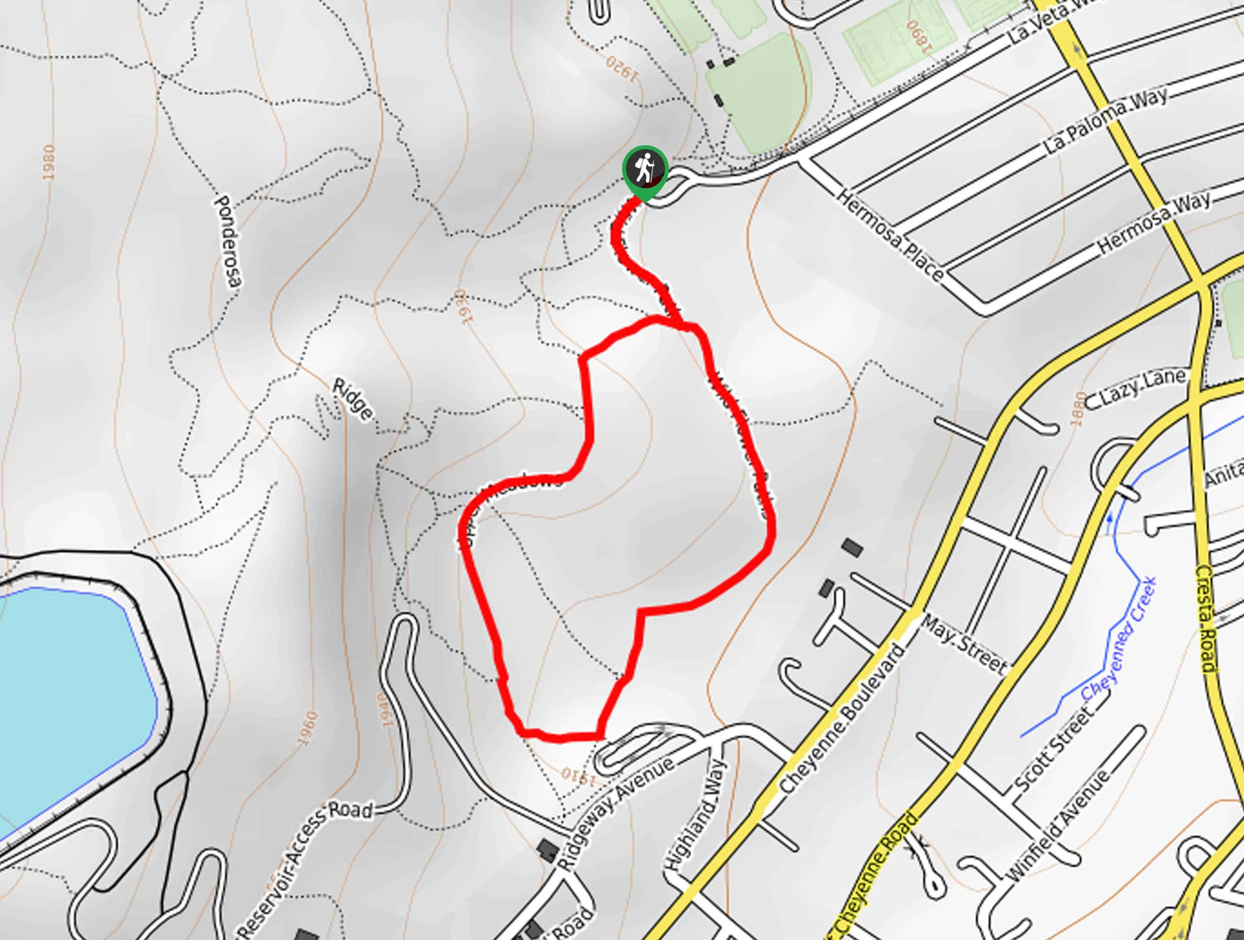 Wildflower Path and Upper Meadows Loop Map
