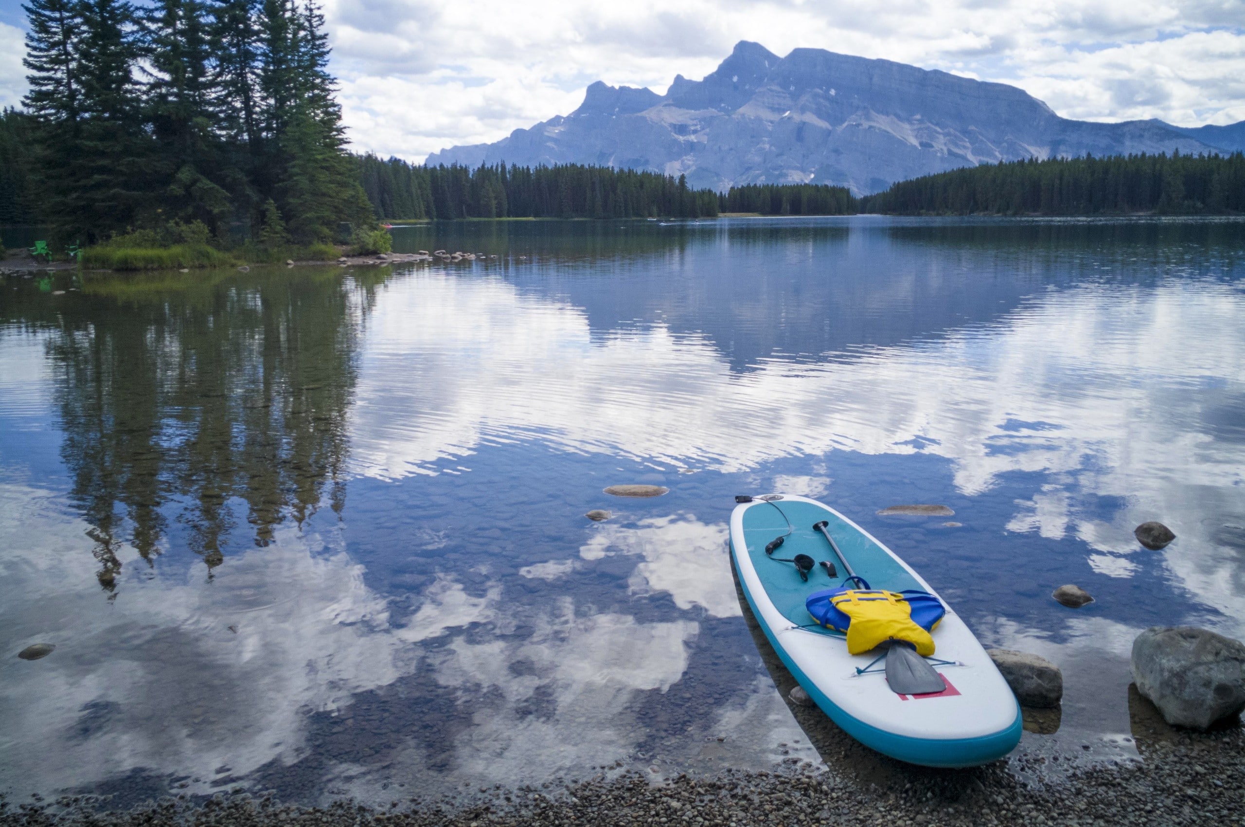 Paddling in the Two Jack Lake near Banff is a very rewarding experience