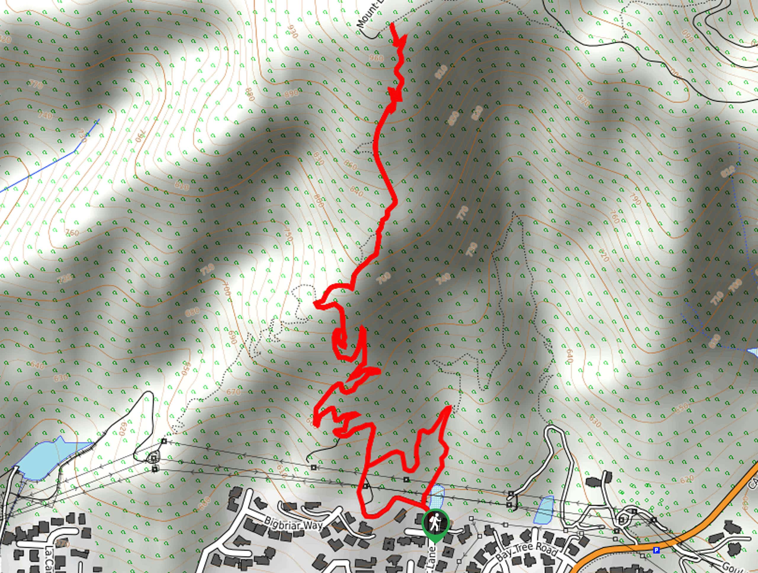 Le Canada Teepee via Crosstown Trail Map