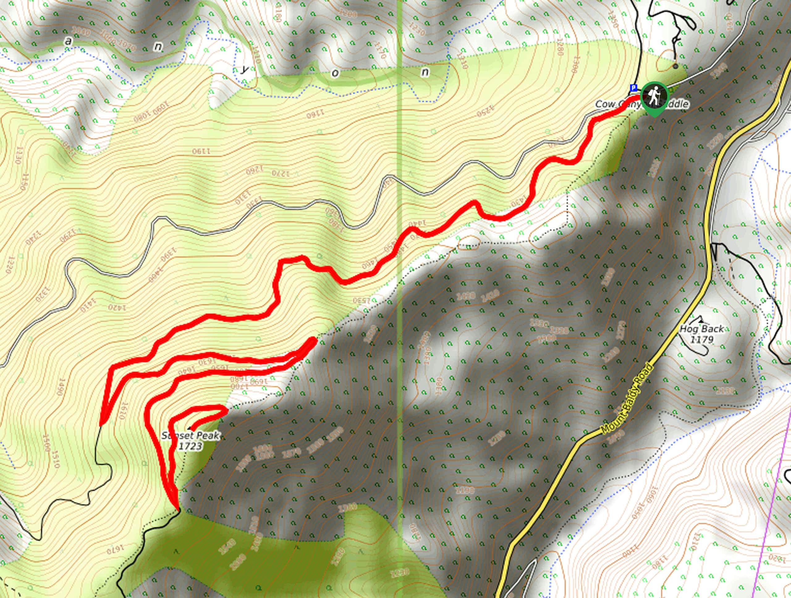 Sunset Peak Trail Map